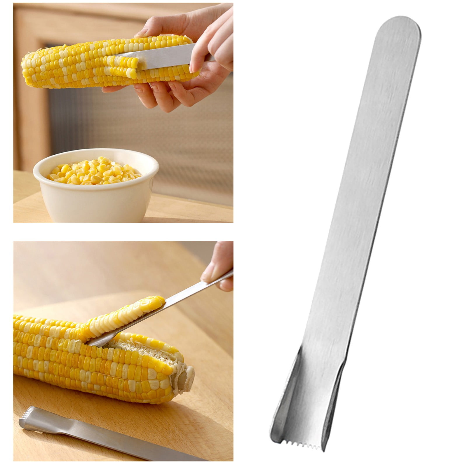 JWDX Corn Peeler Clearance, Corn Prep Peeler Joochi Stainless Corn Stripping Tool Corn Cobber Remover Tools Cob Corn Stripper Quickly Fresh Silver - Image 3