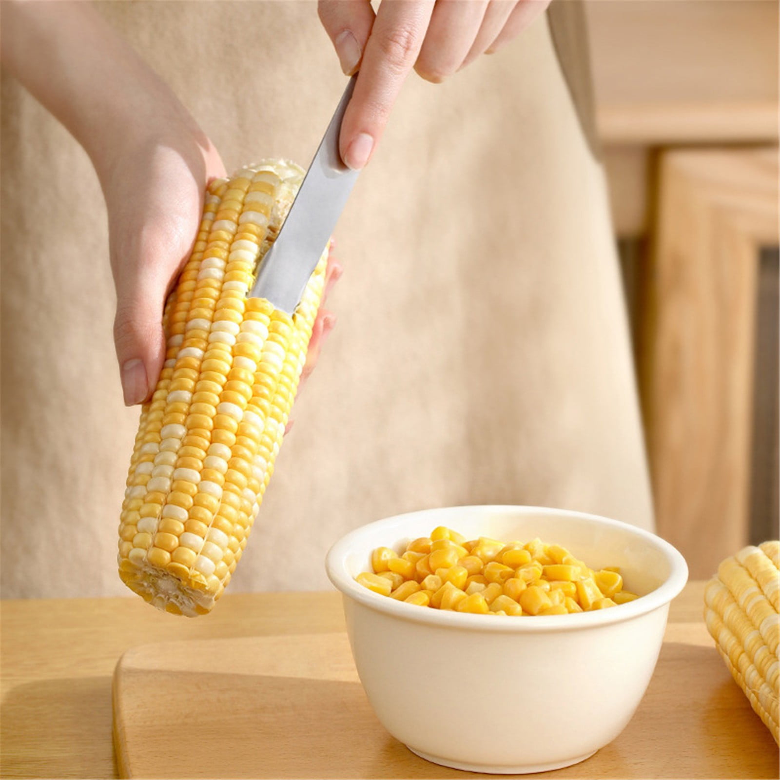 JWDX Corn Peeler Clearance, Corn Prep Peeler Joochi Stainless Corn Stripping Tool Corn Cobber Remover Tools Cob Corn Stripper Quickly Fresh Silver - Image 5