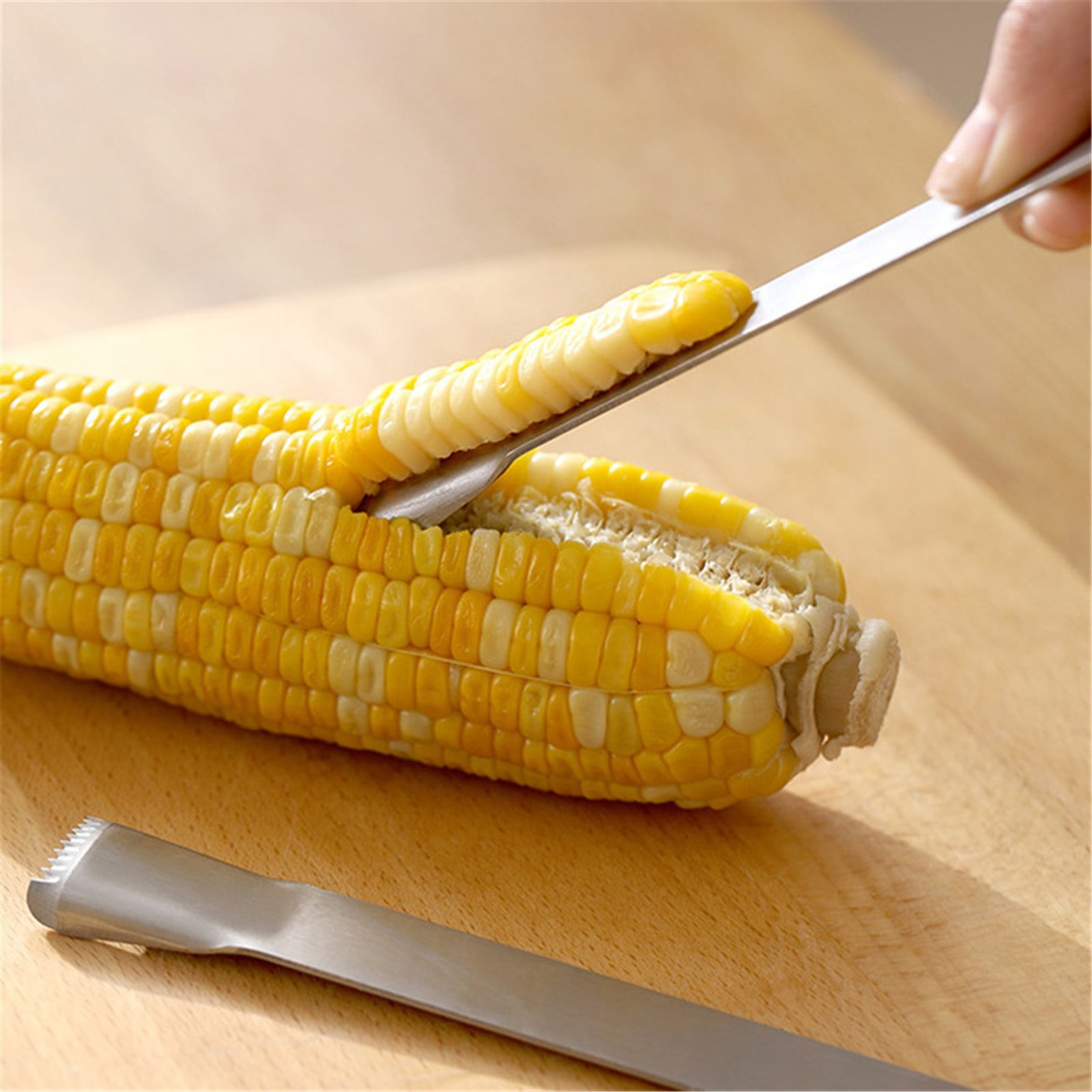 JWDX Corn Peeler Clearance, Corn Prep Peeler Joochi Stainless Corn Stripping Tool Corn Cobber Remover Tools Cob Corn Stripper Quickly Fresh Silver - Image 7