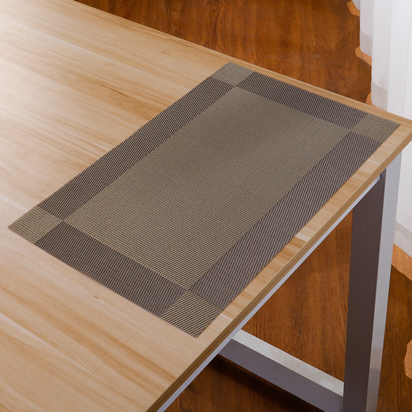 JWDX Placemat Clearance! Elegant Placemats Placemats Stain Pvc Table Mats Woven Vinyl Placemats Placemats for Dining Table, Include 1X Dining Tableware Bowls and Plates Coasters KA - Image 2