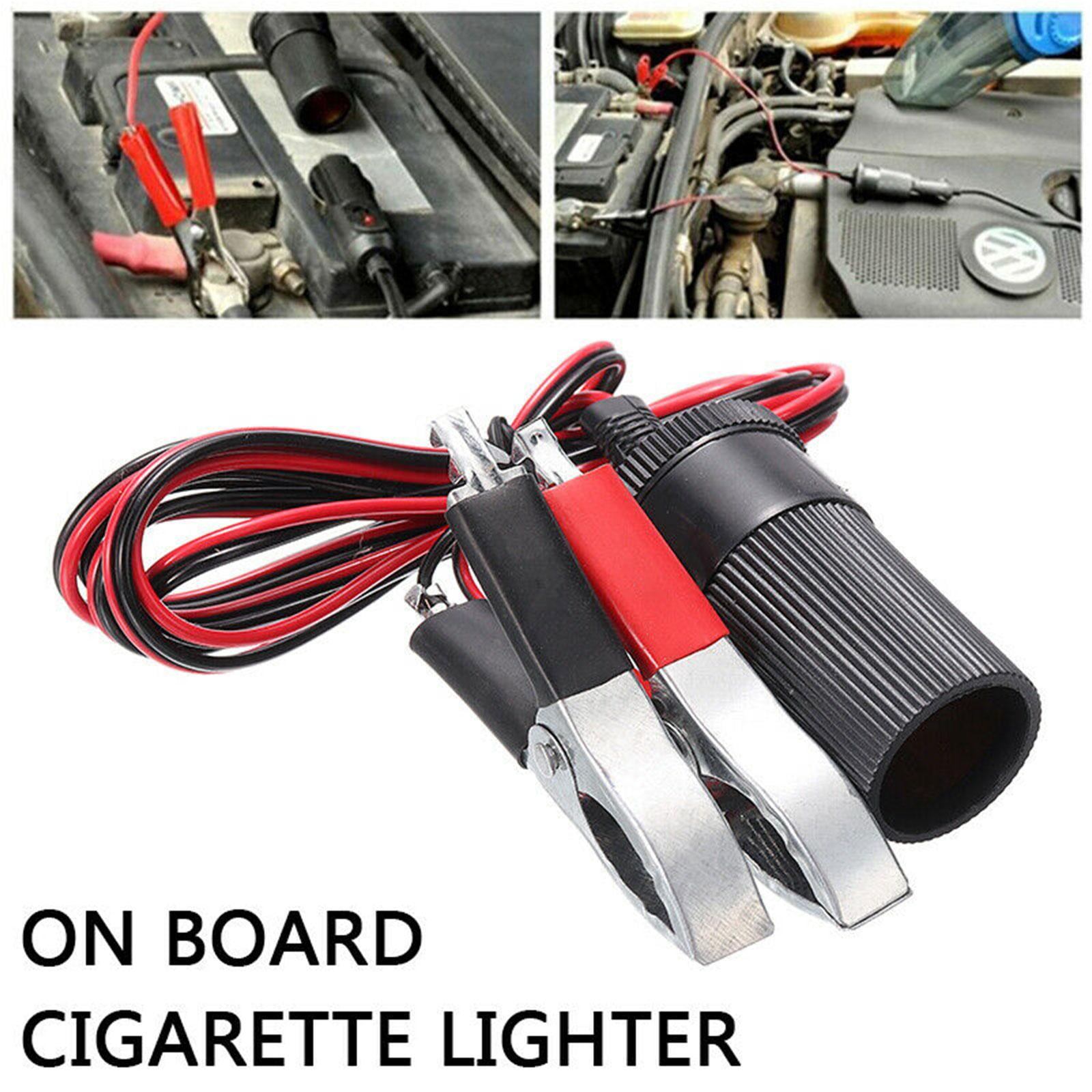 12V Battery Clip To Car Cigarette Lighter Female Socket Clamp Adapter Cable H6N5 - Image 4