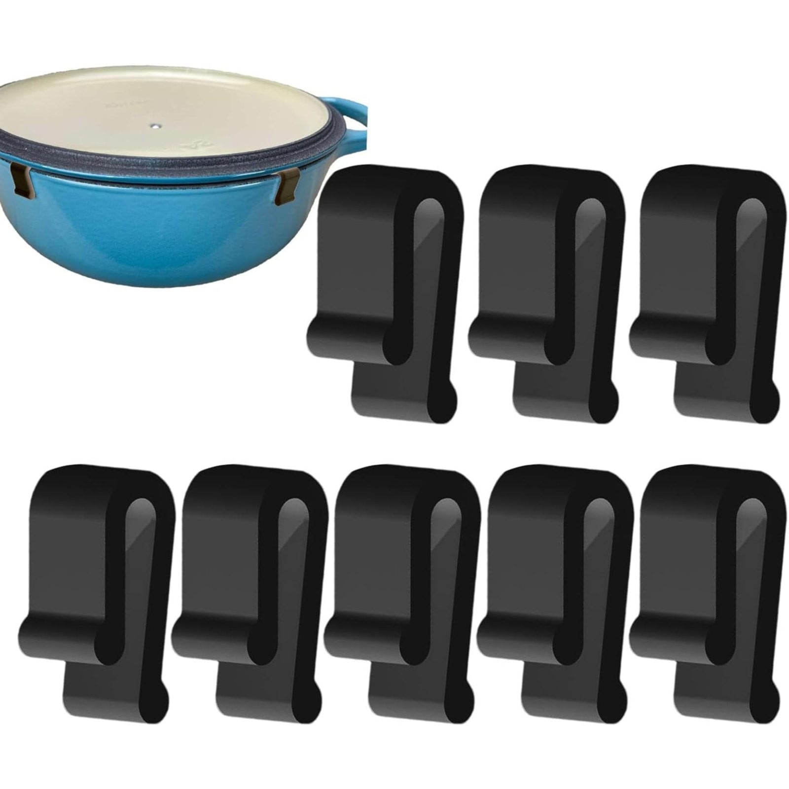 JWDX Rack Clearance, 8/16Pcs Dutch Oven Lid Protector Clips Cookware Protector Clips Replacement Stacking and Storage Protective Clips for Dutch Oven A - Image 2