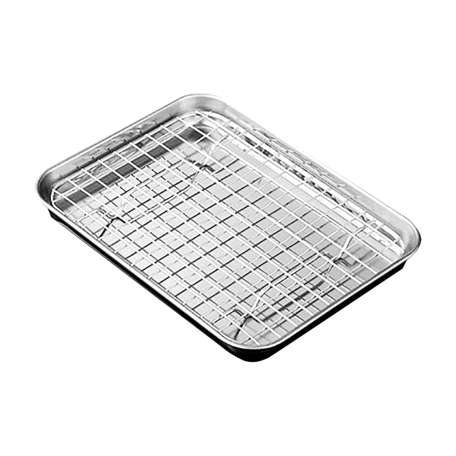 JWDX Baking Trays and Trays Clearance, 1 Set Stainless Stel Bakeware Rectangular Tray Food Storage Tray App Etizer Plates Flat Bottom Baking Pan Cool Ing Rack Baking Dish Drying Rack Kitchen SL1 - Image 1