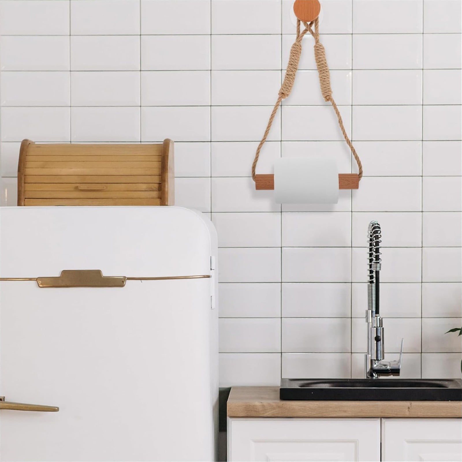 JWDX Rack Clearance, Unique Boho Toilet Paper Holder Hanging Tissue Holder for Bathroom Decorative Wood Paper Towel Rack Saving Over The Door Design Stylish Towel Holder for Bathroom As shown - Image 5
