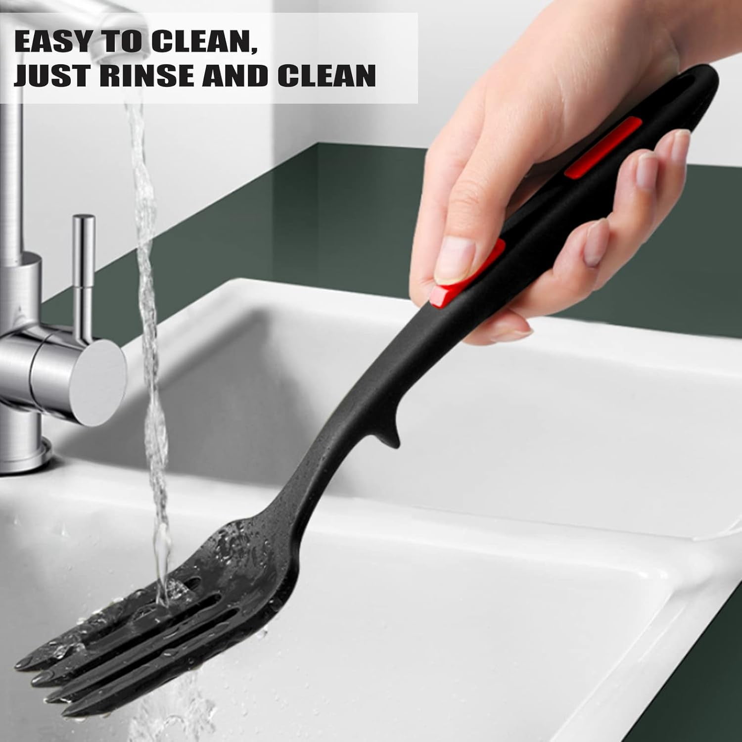 JWDX Cooking Utensils Clearance, 2Pcs Silicone Flexible Fork Heat Cooking Fork Tools Dishwasher Kitchen Fork Kitchen Non Stick Fork for Bake and Stir Mix Ingredients Whisk Eggs As shown - Image 5