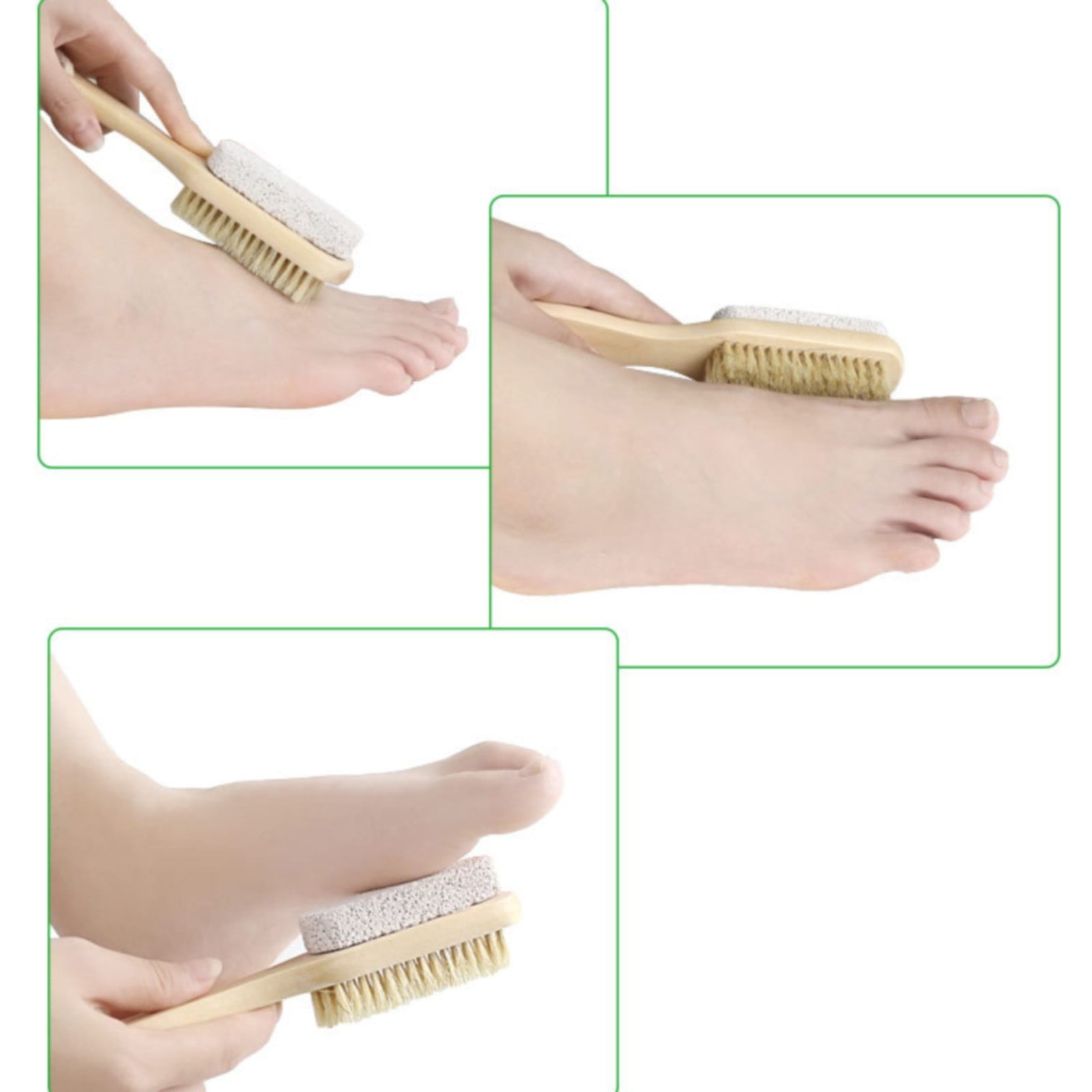 JWDX Cleaning Brush Clearance, Scrub Tool Pedicure Tools for Feet Body Brush Foot Scraper Exfoliating Wooden Pumice Stone Brush Rubbing Foot Board with Wood Grinding Foot Stone Small Brush Rubbing As shown - Image 4