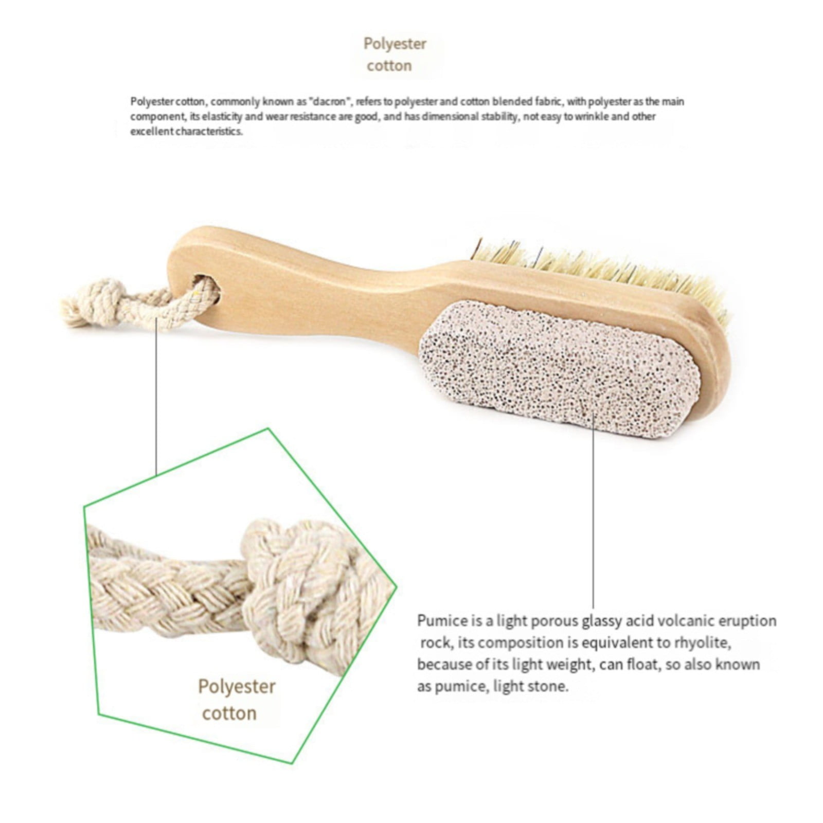 JWDX Cleaning Brush Clearance, Scrub Tool Pedicure Tools for Feet Body Brush Foot Scraper Exfoliating Wooden Pumice Stone Brush Rubbing Foot Board with Wood Grinding Foot Stone Small Brush Rubbing As shown - Image 5