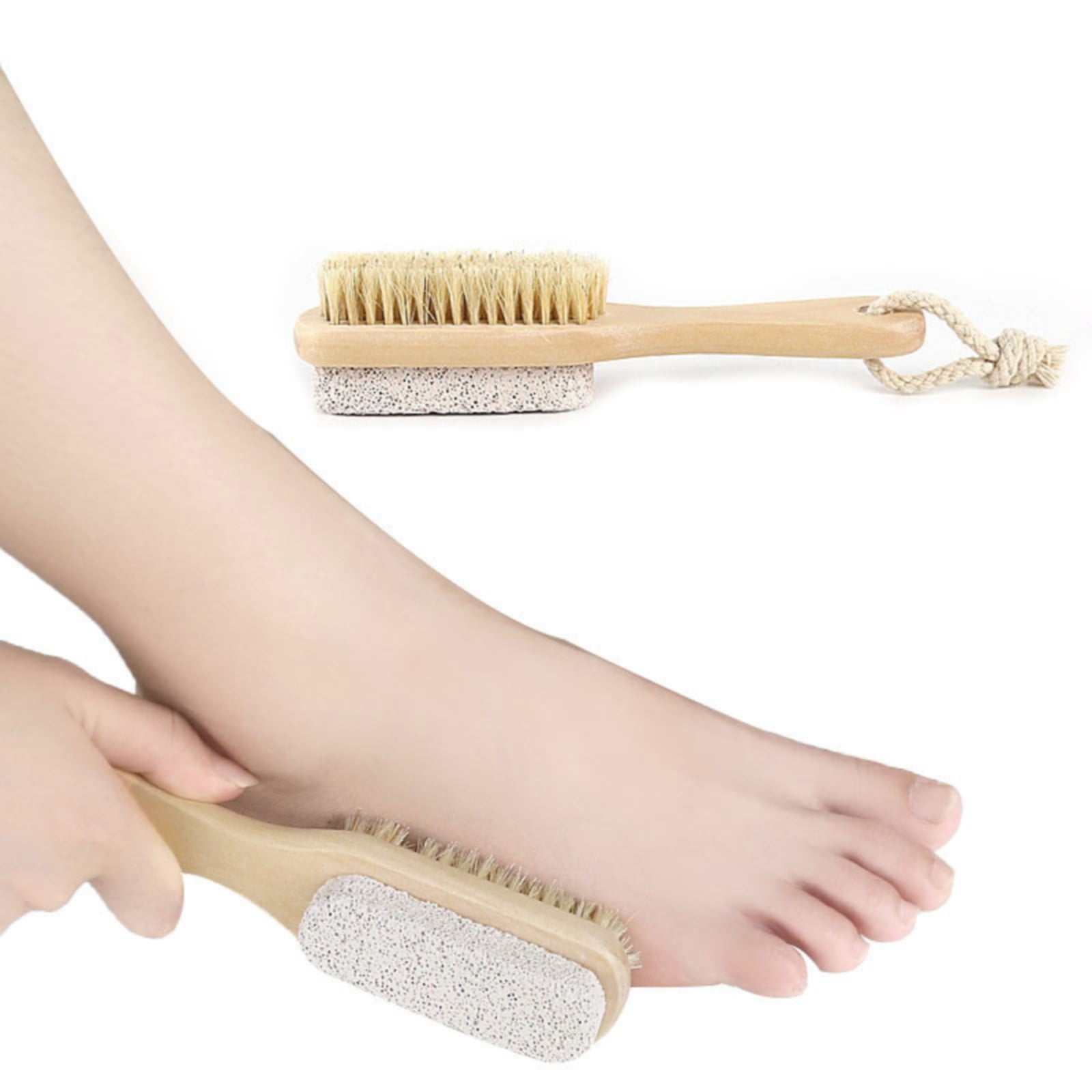 JWDX Cleaning Brush Clearance, Scrub Tool Pedicure Tools for Feet Body Brush Foot Scraper Exfoliating Wooden Pumice Stone Brush Rubbing Foot Board with Wood Grinding Foot Stone Small Brush Rubbing As shown - Image 7