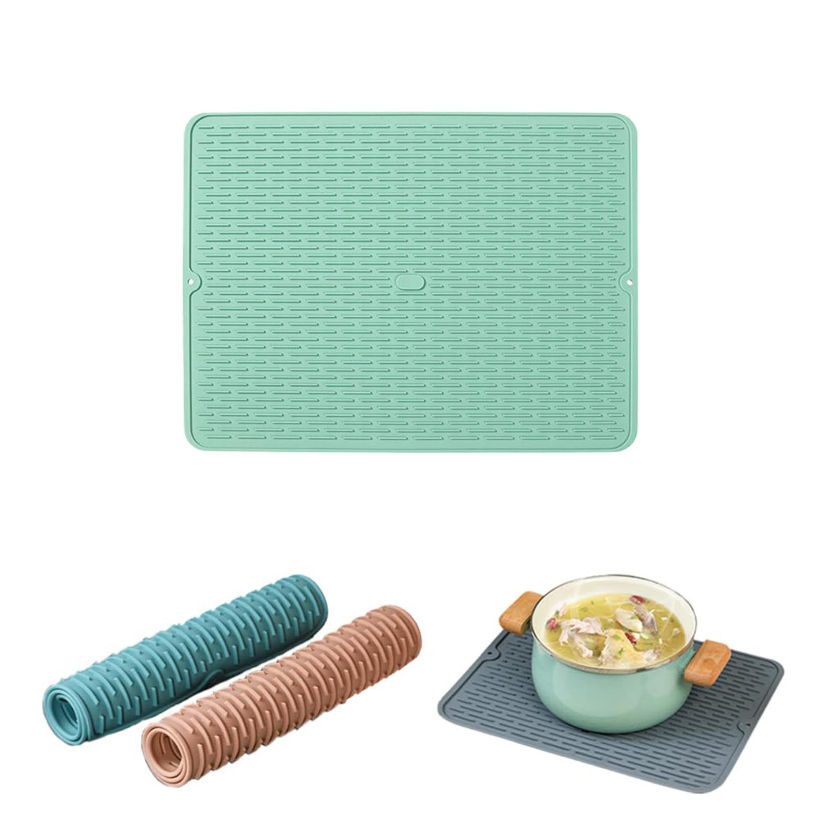 JWDX Placemat Clearance, Silicone Dish Drying Mat 2025 New Kitchen Sink Silicone Draining Mat Fast Drying Stone Sink Tray Heat Silicone Mat Easy Clean Raised Edge Holds Water F - Image 2