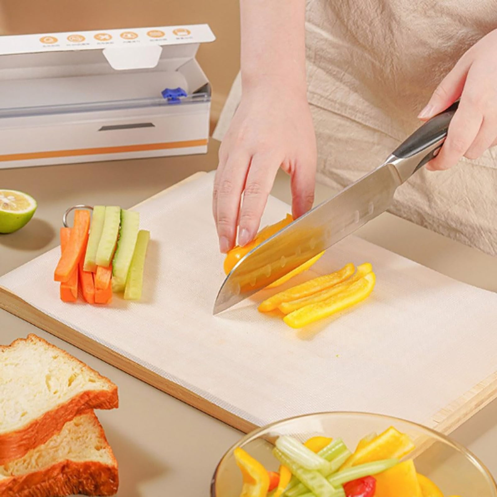 JWDX Placemat Clearance, Disposable Cutting Board Mat Disposable Cutting Mat Cutting Board Sheet with Built in Crease Flexible Plastic Cutting Mat for Kitchen As shown - Image 7