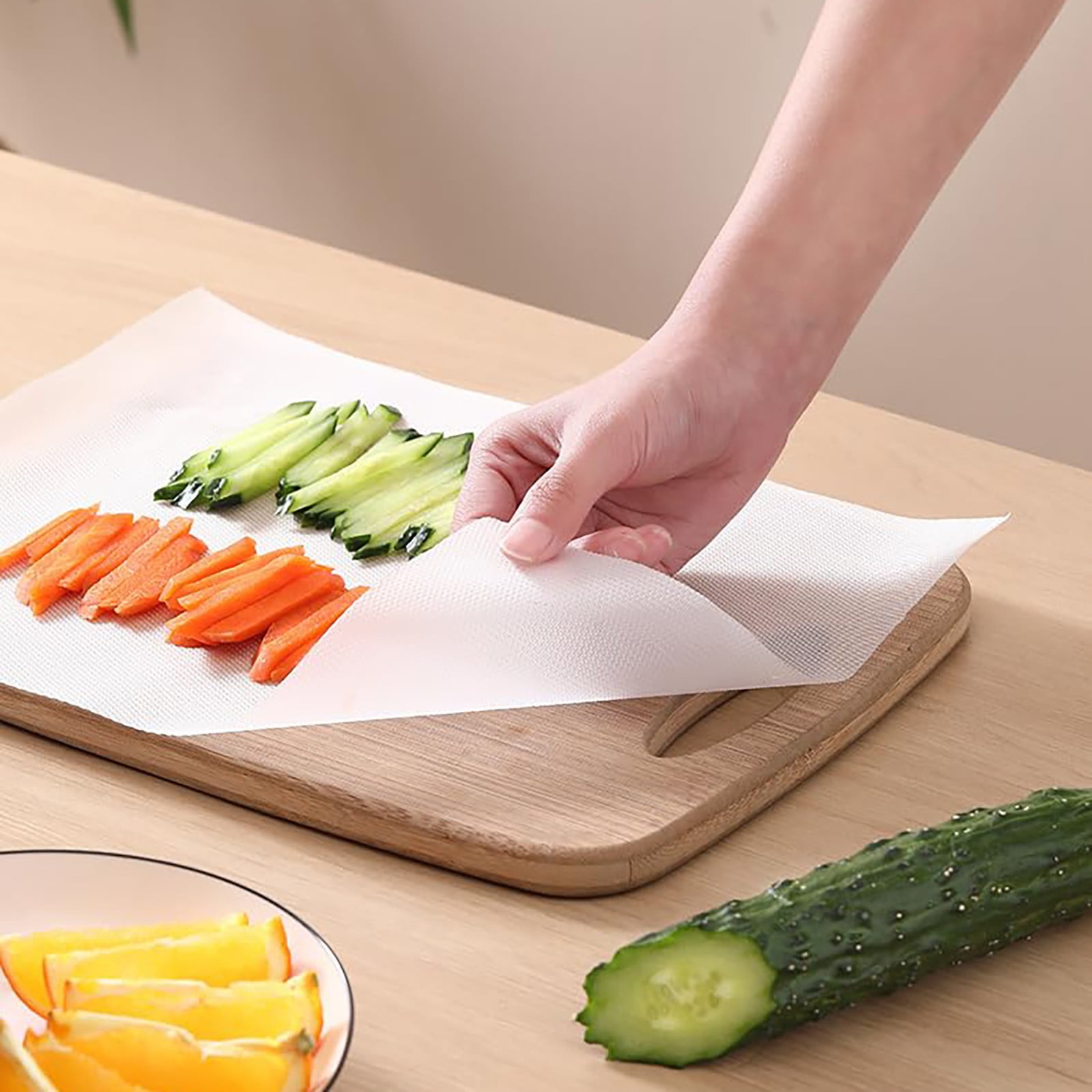 JWDX Placemat Clearance, Disposable Cutting Board Mat Disposable Cutting Mat Cutting Board Sheet with Built in Crease Flexible Plastic Cutting Mat for Kitchen As shown - Image 8