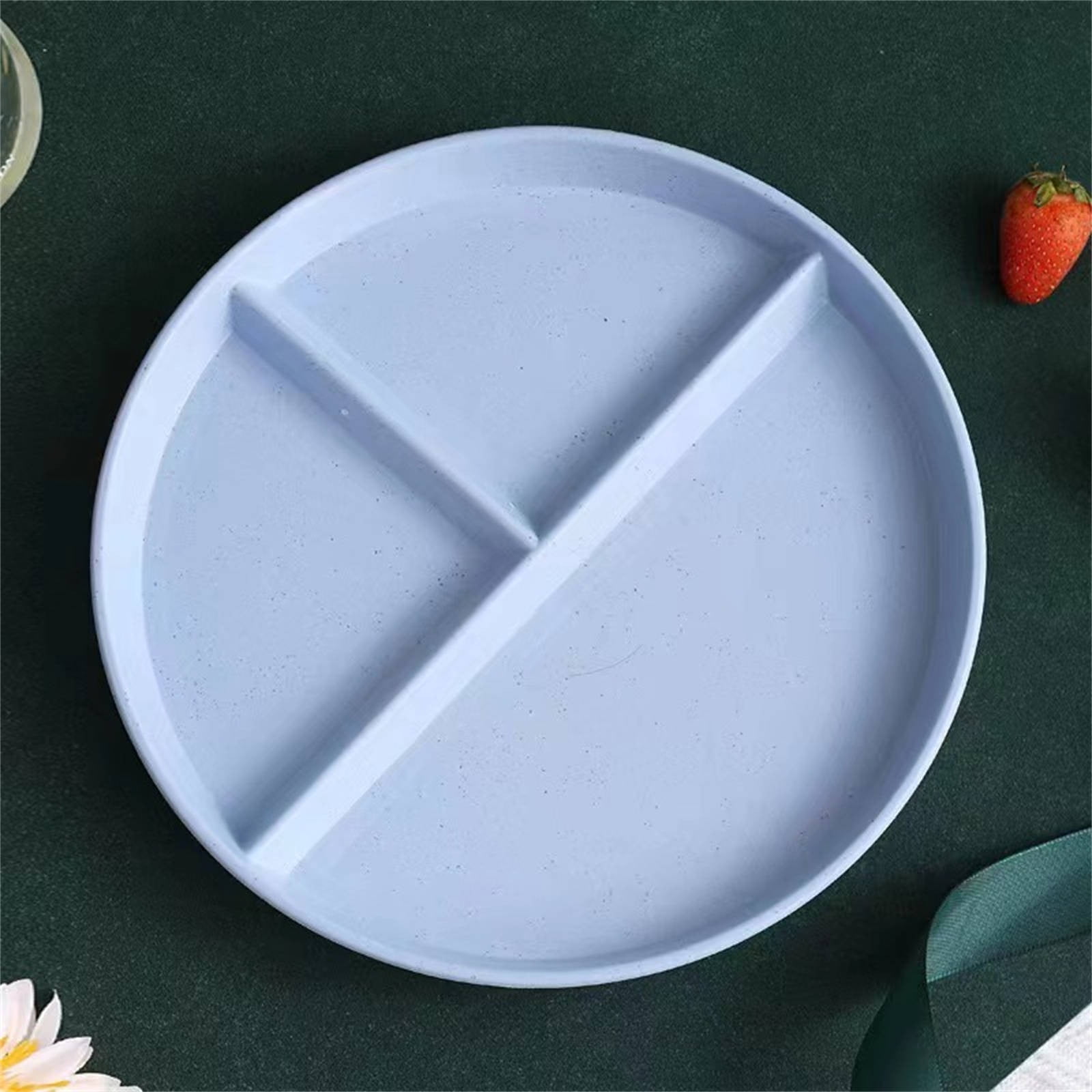 JWDX Tableware Clearance, Wheat Plates for Adults Reusable Dinnerware Set Kids Divided Plate Bariatric Plastic Salad Lunch Tray Microwave and Dishwasher BU1 - Image 3