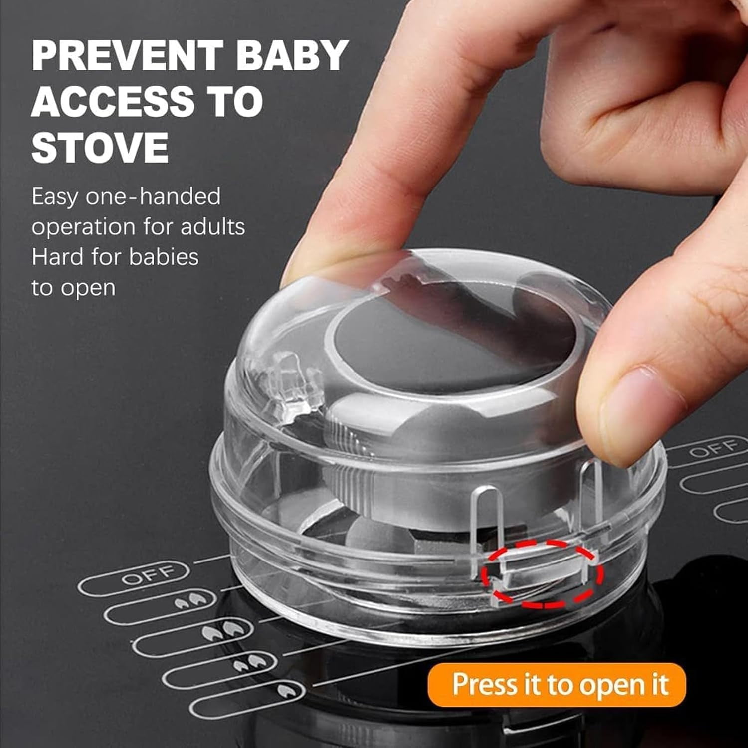 JWDX Closure Bags and Lids and Boxes Clearance, 5 Pack Stove Knob Covers for Child 2025 Knob Covers Child Stove Knob Covers with Adhesive Oven Knob Covers for Kids and From Turning on Stove Clear - Image 3