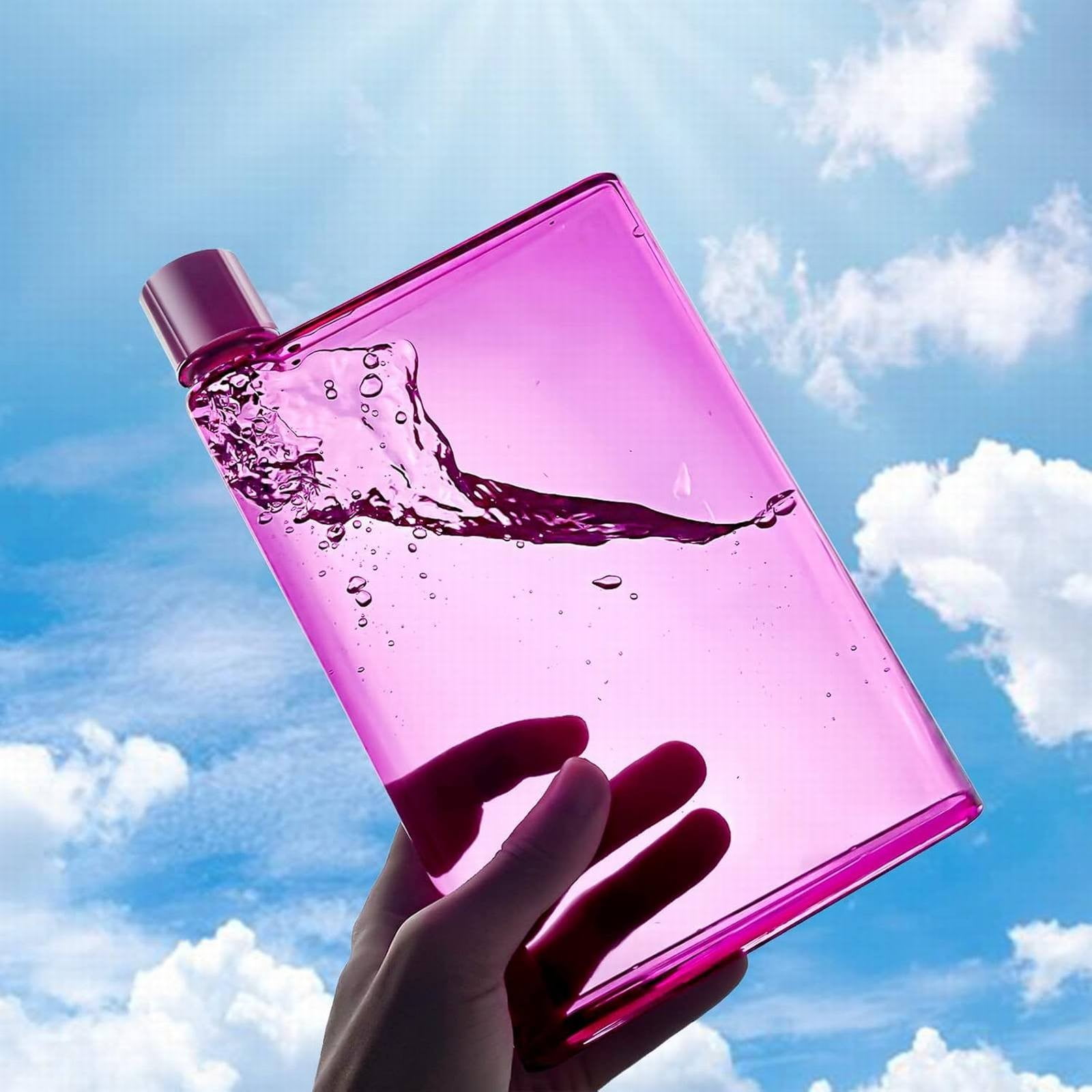 JWDX Glass and Bottle Clearance, Flat Water Bottle Slim Water Bottle for Purse Leak Proof Slim Handbag Poket Drinking Bottle for Outdoor Sports Fitness Camping Hiking Cycling 750Ml Clear - Image 2