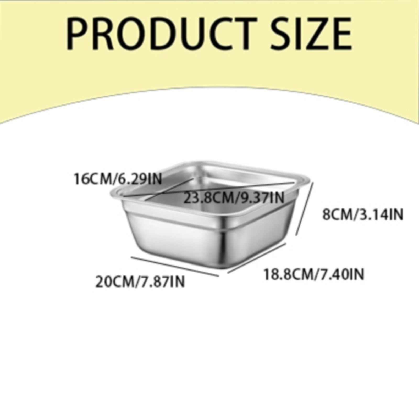 JWDX Closure Bags and Lids and Boxes Clearance, 1Pc Dish Tub for Kitchen Sink Square Stainless Tub with Smooth and Wide Edge Stackable Stable Flat Bottom Multi Purpose Wash Basin As shown - Image 4
