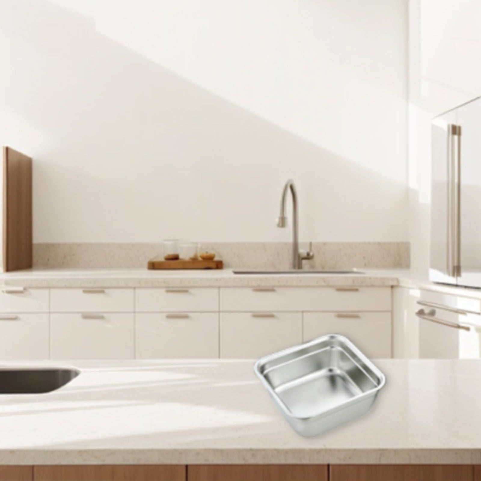 JWDX Closure Bags and Lids and Boxes Clearance, 1Pc Dish Tub for Kitchen Sink Square Stainless Tub with Smooth and Wide Edge Stackable Stable Flat Bottom Multi Purpose Wash Basin As shown - Image 6