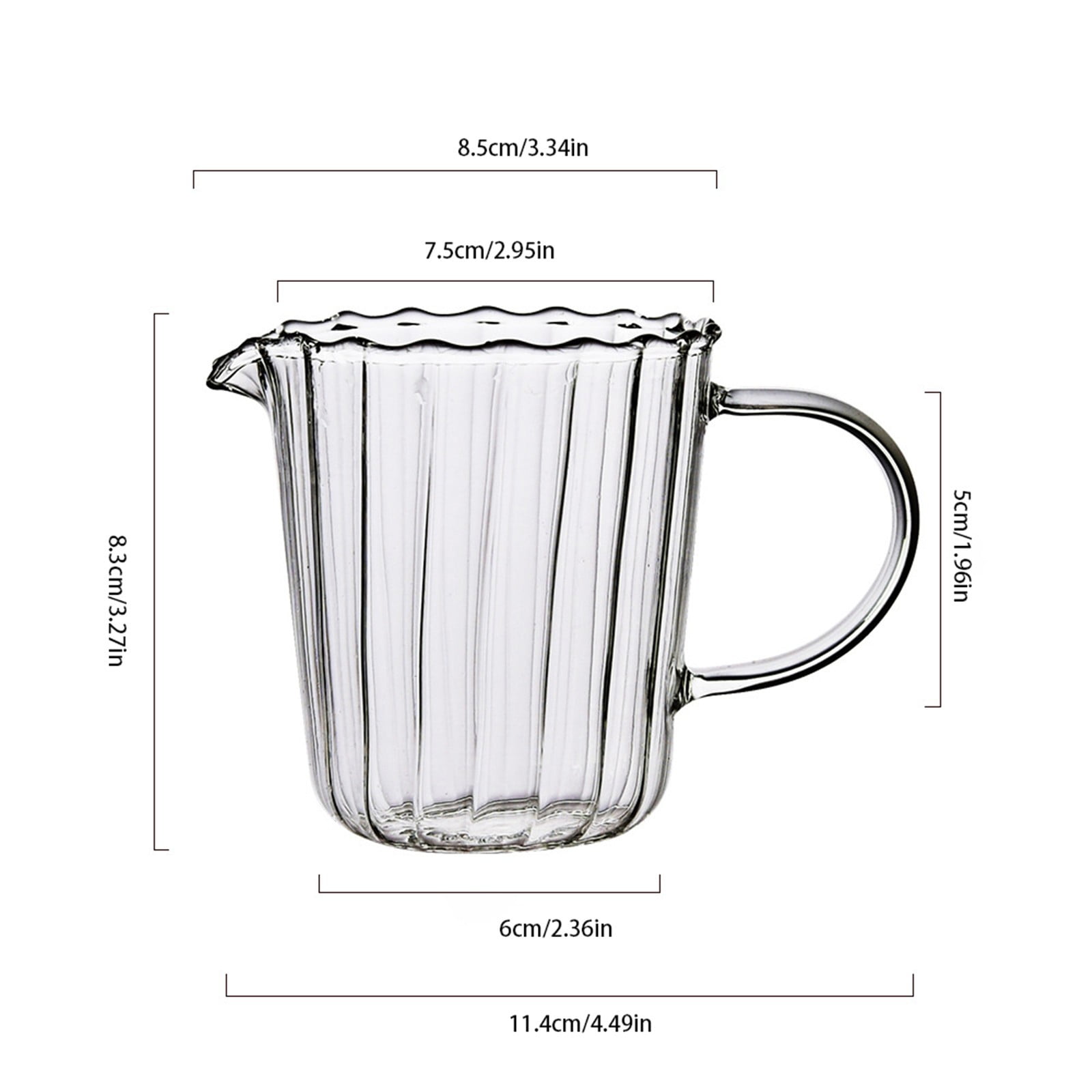 JWDX Glass and Bottle Clearance, Elegant Shaped Glass Creamer Coffee Milk Creamer Pitcher/Serving Pitcher/ Pitcher/Milk Creamer Jug for Kitchen A - Image 3