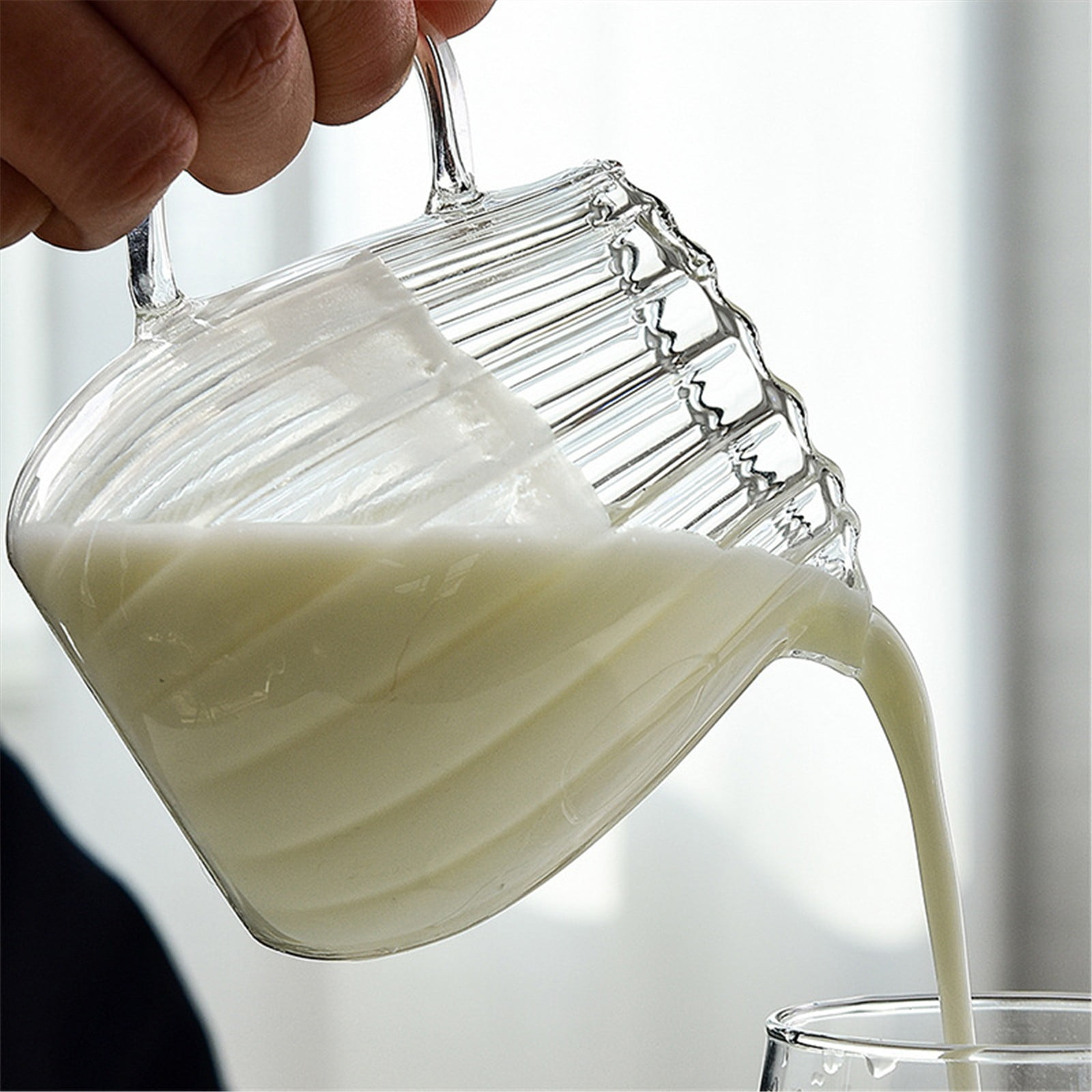 JWDX Glass and Bottle Clearance, Elegant Shaped Glass Creamer Coffee Milk Creamer Pitcher/Serving Pitcher/ Pitcher/Milk Creamer Jug for Kitchen A - Image 4