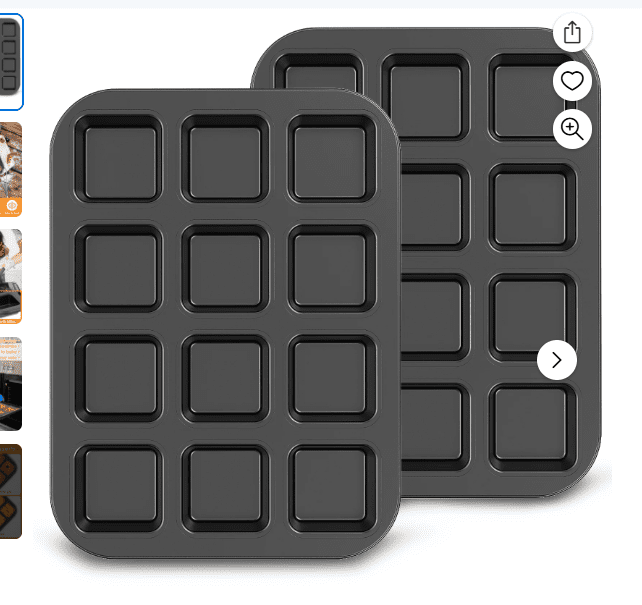 JWDX Non-Stick Pan Clearance, 12 Cup Square Baking Pan Non Stick Baking Pan Bread Plaid Cake Baking Tools As shown - Image 2