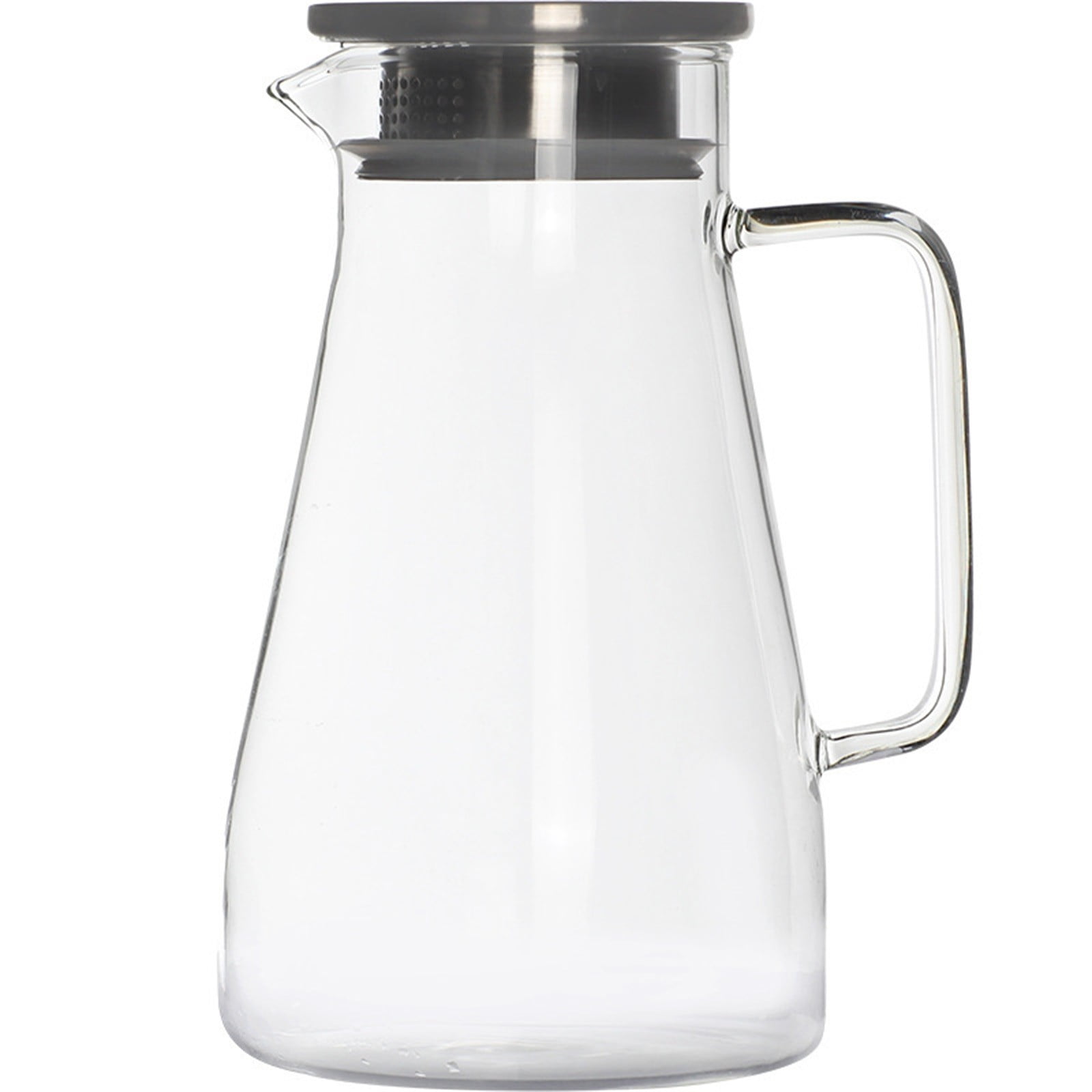 JWDX Glass and Bottle Clearance, 52 Oz Glass Pitcher with Stainless Lid Water Carafe with Handle Clear Good Beverage Pitcher for Homemade Juice and Iced Tea As shown - Image 1
