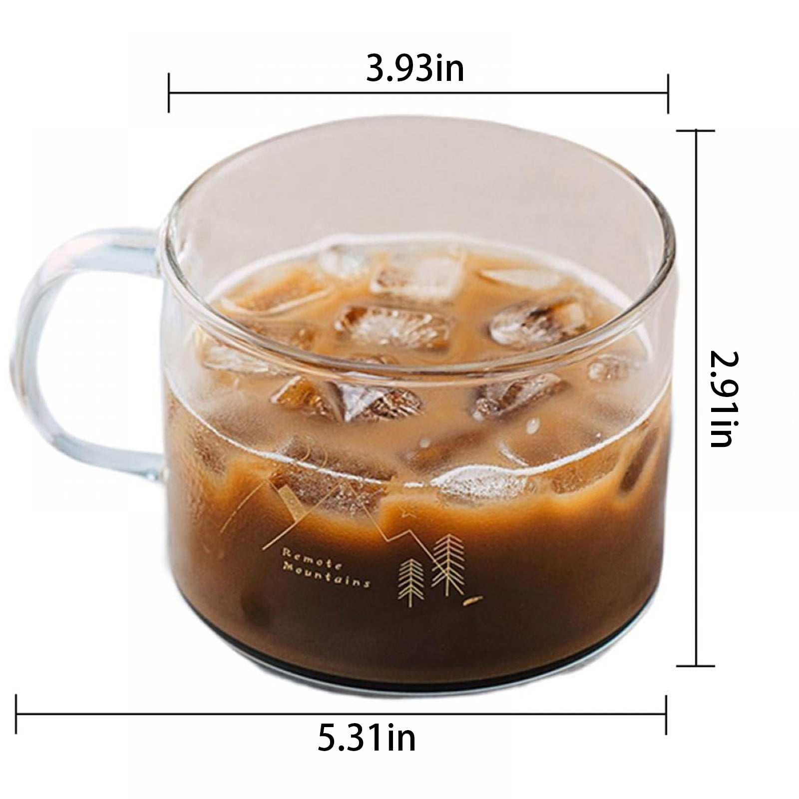 JWDX Glass and Bottle Clearance, Household Large Capacity Transparent Water Cup Breakfast Cup with Handle Glass 500Ml/16.9 Fl.Oz As shown - Image 4