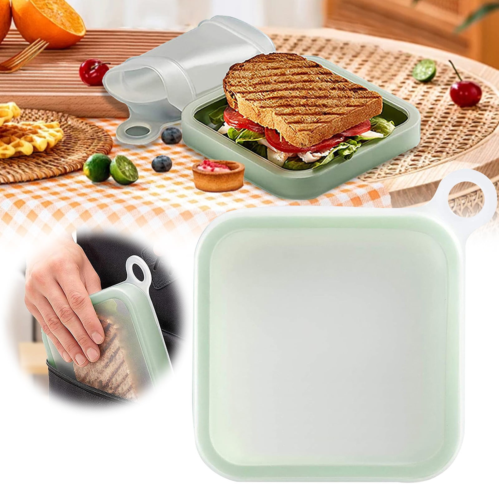 JWDX Food Storage Clearance, Silicone Sandwich Container for Lunch Boxes Food Storage Containers with Lids Meal Prep Reusable Bag Box Microwave Freezer and Dishwasher As shown - Image 3