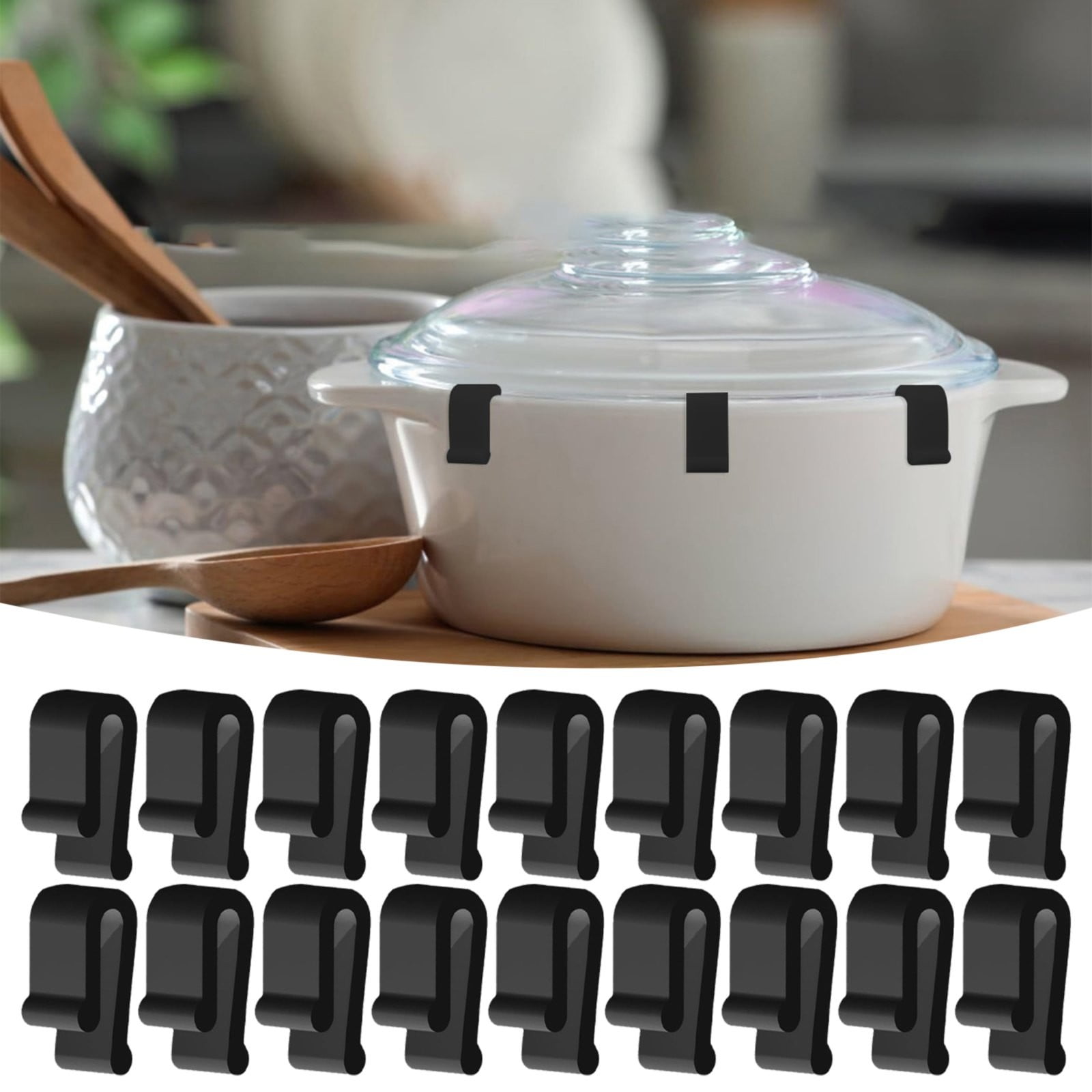 JWDX Rack Clearance, 8/16Pcs Dutch Oven Lid Protector Clips Cookware Protector Clips Replacement Stacking and Storage Protective Clips for Dutch Oven D - Image 2