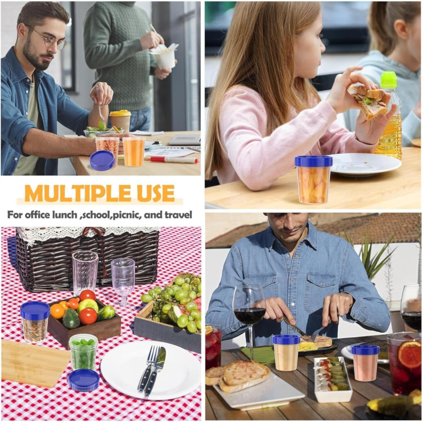 JWDX Food Storage Clearance, 4 Ounce Dressing Container Leak Proof Seasoning Container with Lid Reusable Screw Lid Plastic Container As shown - Image 5