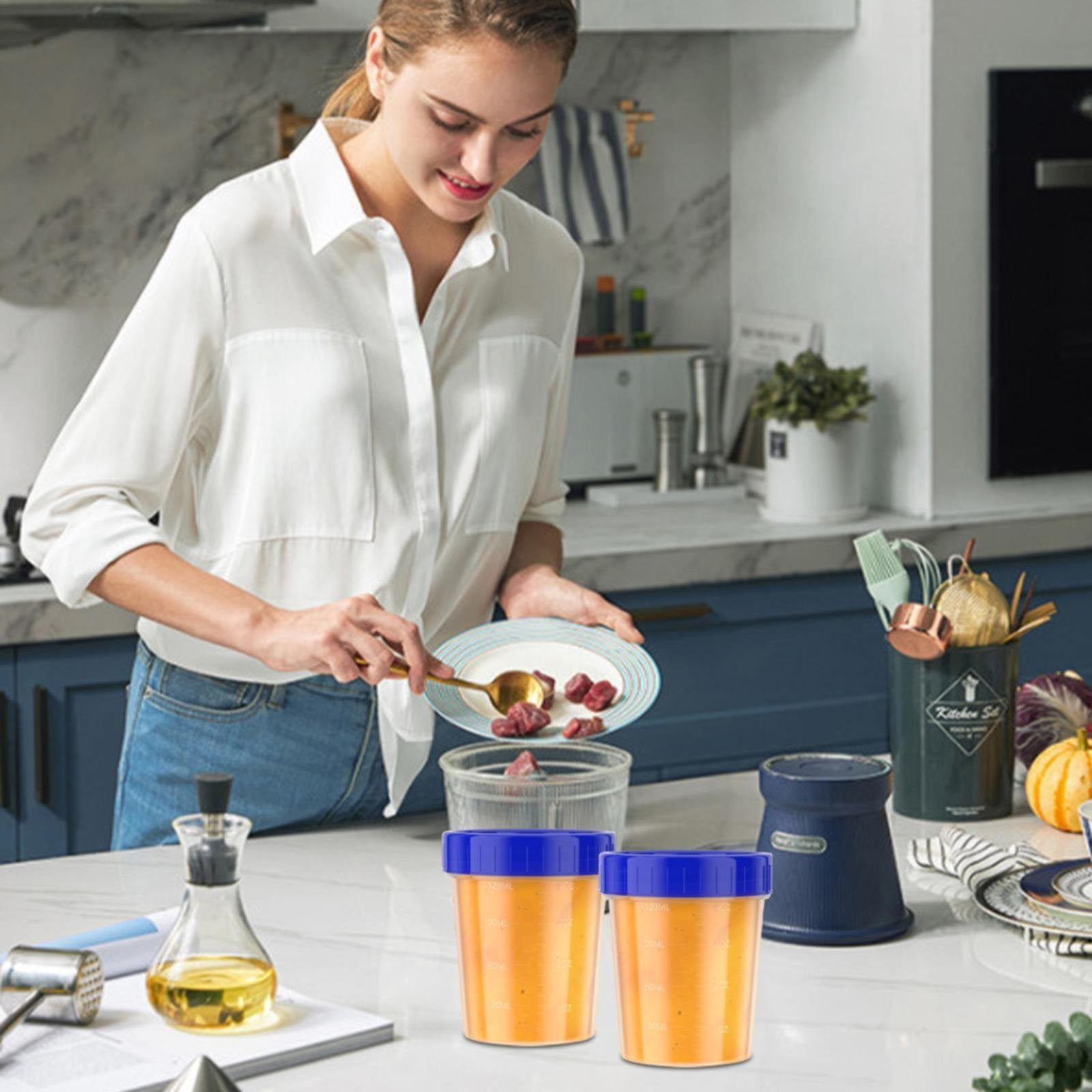 JWDX Food Storage Clearance, 4 Ounce Dressing Container Leak Proof Seasoning Container with Lid Reusable Screw Lid Plastic Container As shown - Image 6