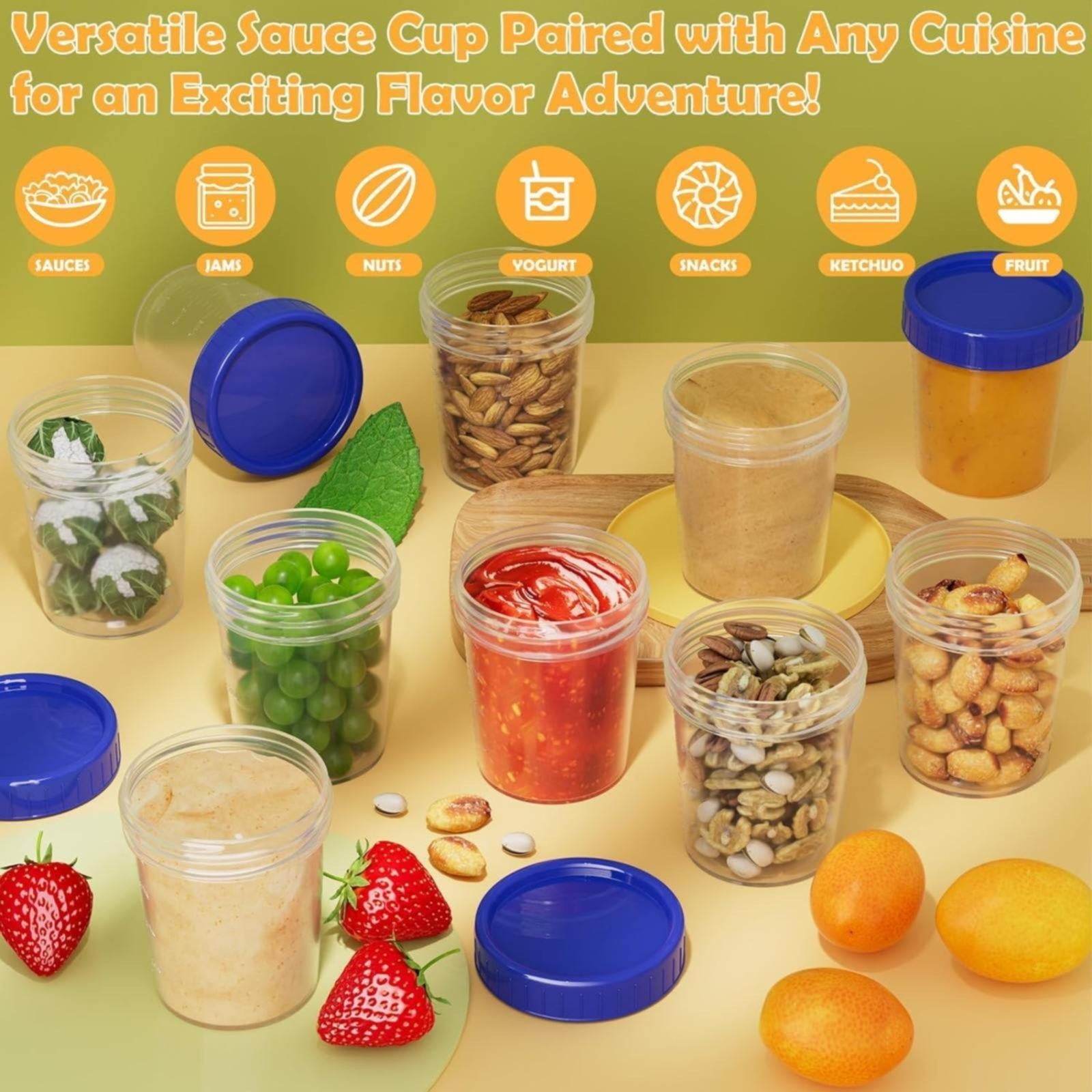 JWDX Food Storage Clearance, 4 Ounce Dressing Container Leak Proof Seasoning Container with Lid Reusable Screw Lid Plastic Container As shown - Image 7
