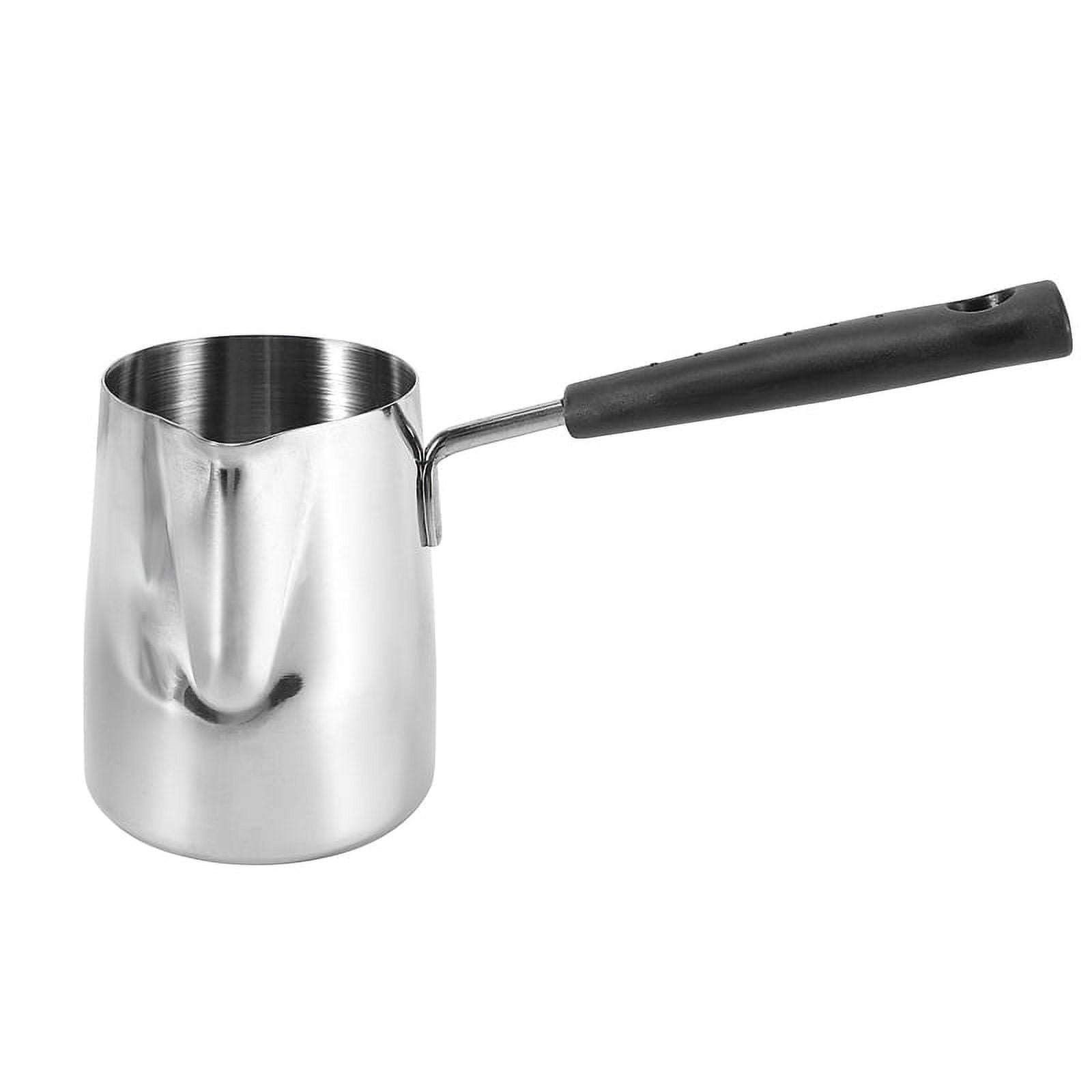 JWDX Cooking Utensils Clearance, Stainless and Coffee Warmer Coffee Pot Melting Pot and Milk Pot with Spout (350Ml) As shown - Image 1