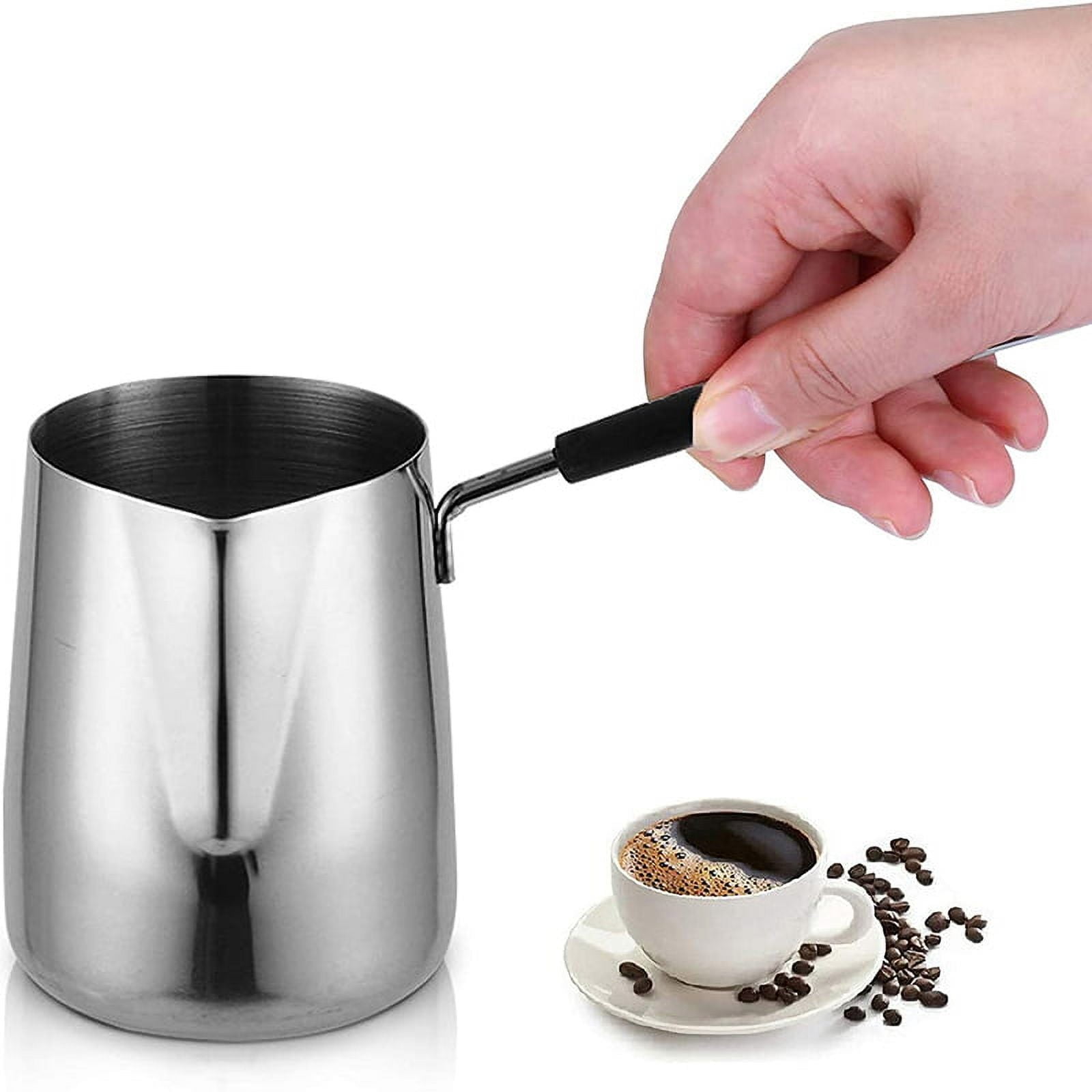 JWDX Cooking Utensils Clearance, Stainless and Coffee Warmer Coffee Pot Melting Pot and Milk Pot with Spout (350Ml) As shown - Image 2