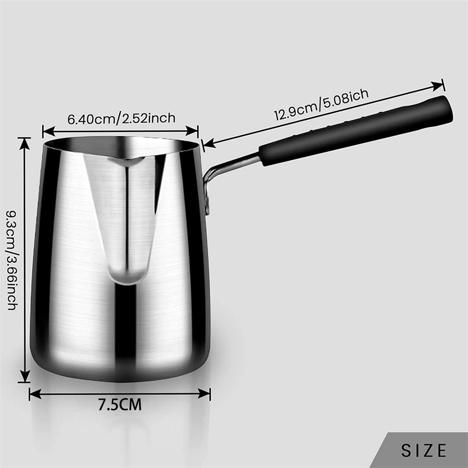 JWDX Cooking Utensils Clearance, Stainless and Coffee Warmer Coffee Pot Melting Pot and Milk Pot with Spout (350Ml) As shown - Image 3