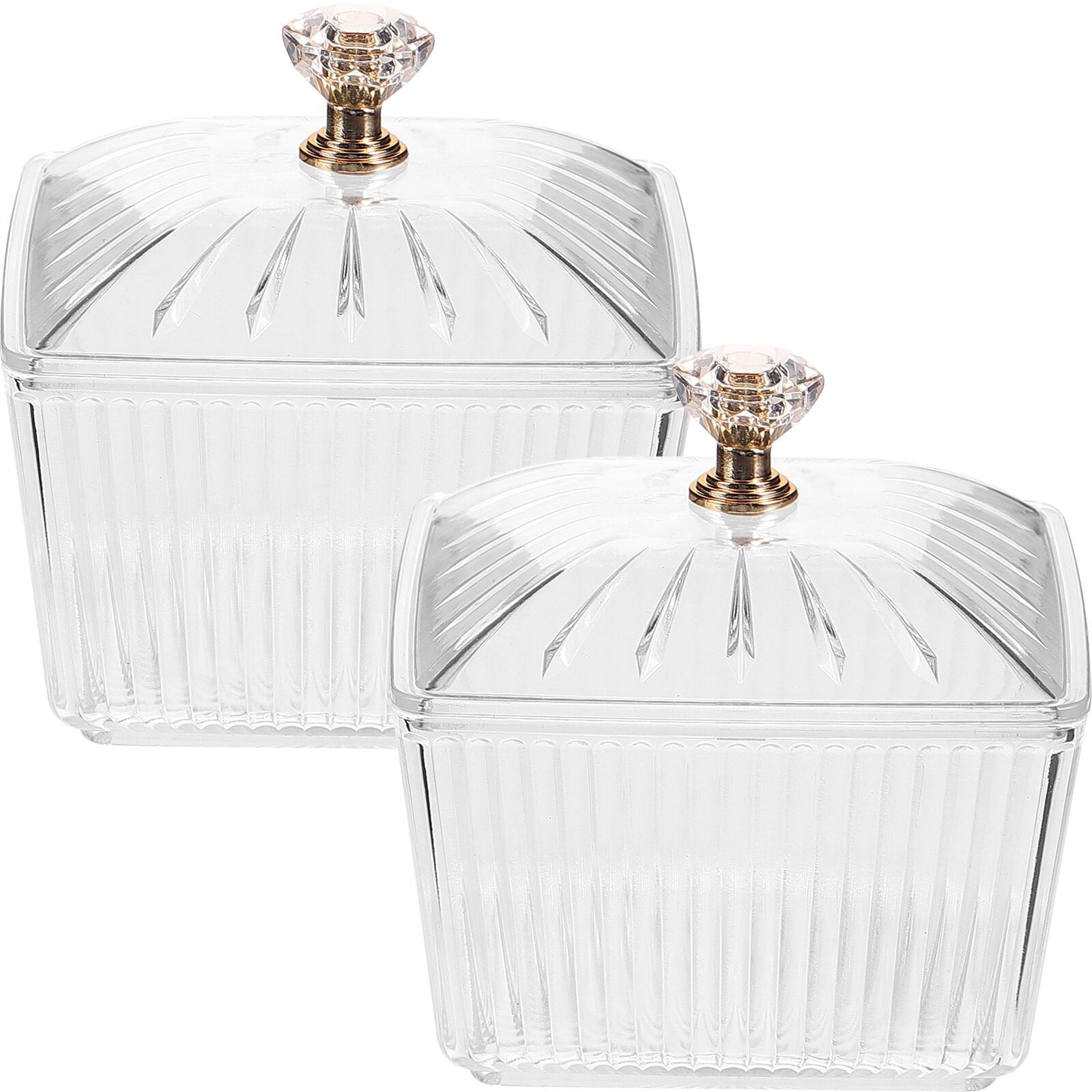 JWDX Food Storage Clearance, 2Pcs Sweets Jars Candy Jar Sugar Snacks Bowl Cookie Container Buffet Storage Container with Lid As shown - Image 1