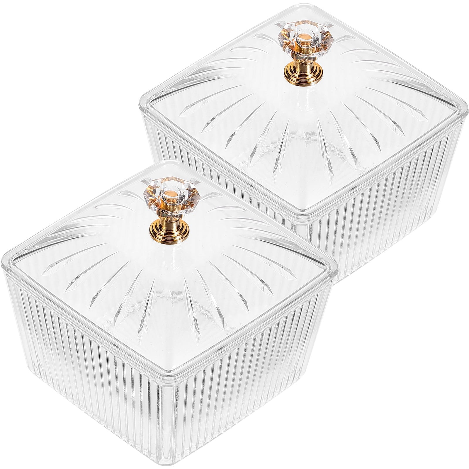 JWDX Food Storage Clearance, 2Pcs Sweets Jars Candy Jar Sugar Snacks Bowl Cookie Container Buffet Storage Container with Lid As shown - Image 5