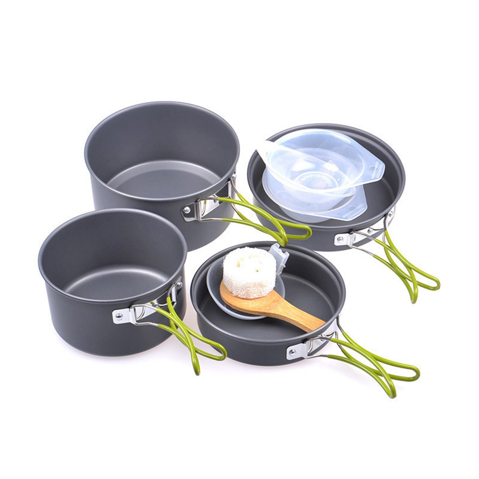 JWDX Cooking Utensils Clearance, Outdoor Camping Set Pot Cookware Picnic Pot Set Portable Alumina Heat Shielded Set Pot for 2 to 3 People As shown - Image 1