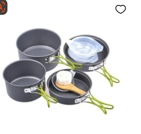JWDX Cooking Utensils Clearance, Outdoor Camping Set Pot Cookware Picnic Pot Set Portable Alumina Heat Shielded Set Pot for 2 to 3 People As shown - Image 2
