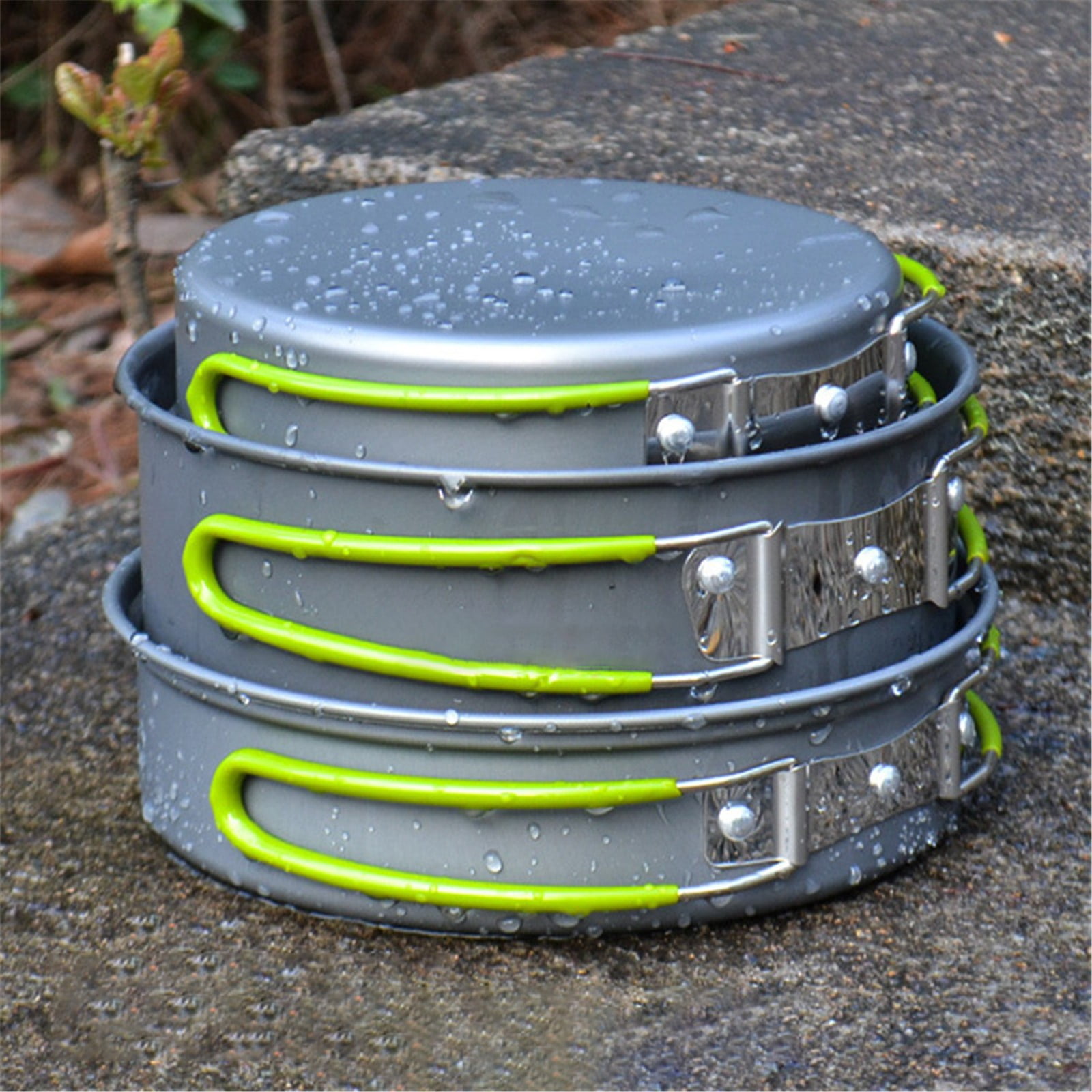JWDX Cooking Utensils Clearance, Outdoor Camping Set Pot Cookware Picnic Pot Set Portable Alumina Heat Shielded Set Pot for 2 to 3 People As shown - Image 8