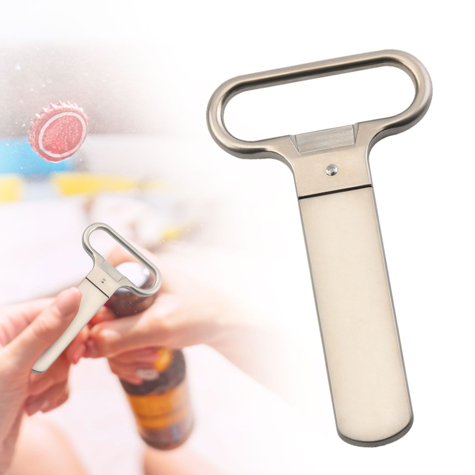 JWDX Bottle Opener Clearance, Bottle Openers Wine Cork Extractor Corkscrew Beer Corks Stainless Two Jaw Puller Used to Open Bottles E - Image 2