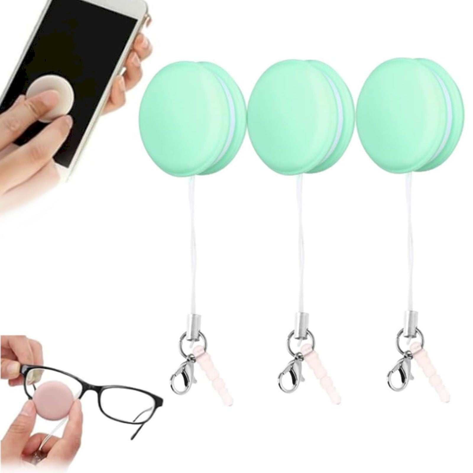 JWDX Cleaning Balls Clearance, Fingerprint Eraser for Screens 2025 New Fingerprint Eraser Macaronpro Phone Screen Cleaner Screen Wiper with String for Hanging Keys Portable Screen Glasses Green - Image 2