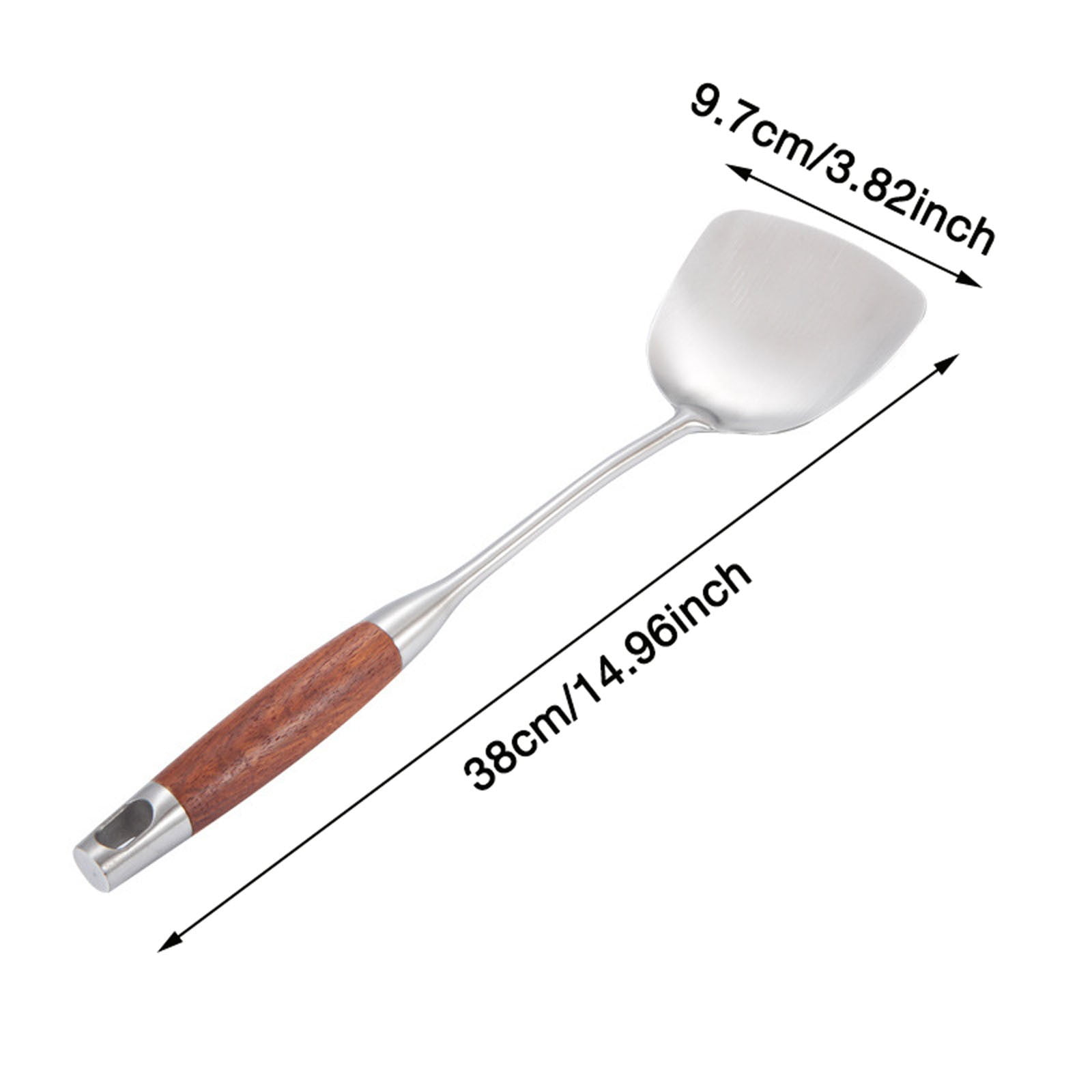 JWDX Tableware Clearance, Metal Spatula Cooking Utensils Metal Spatula for Skillet Stainless Grill Bbq Spatulas Wide Long Wood Handle As shown - Image 3