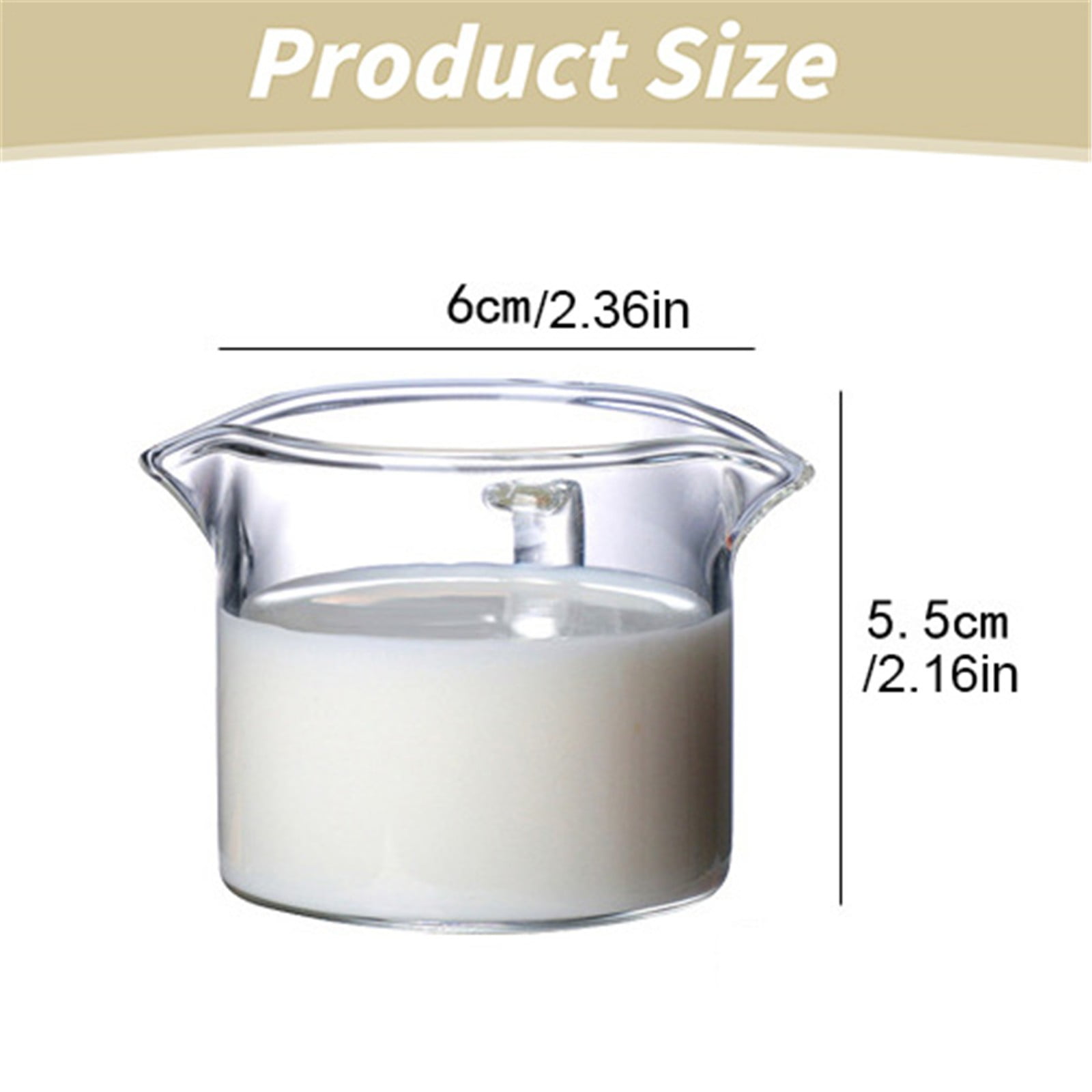 JWDX Glass and Bottle Clearance, Shot Glasses Double Spouts Milk Cup Clear Glass (Clear Glass 1Pack) As shown - Image 4