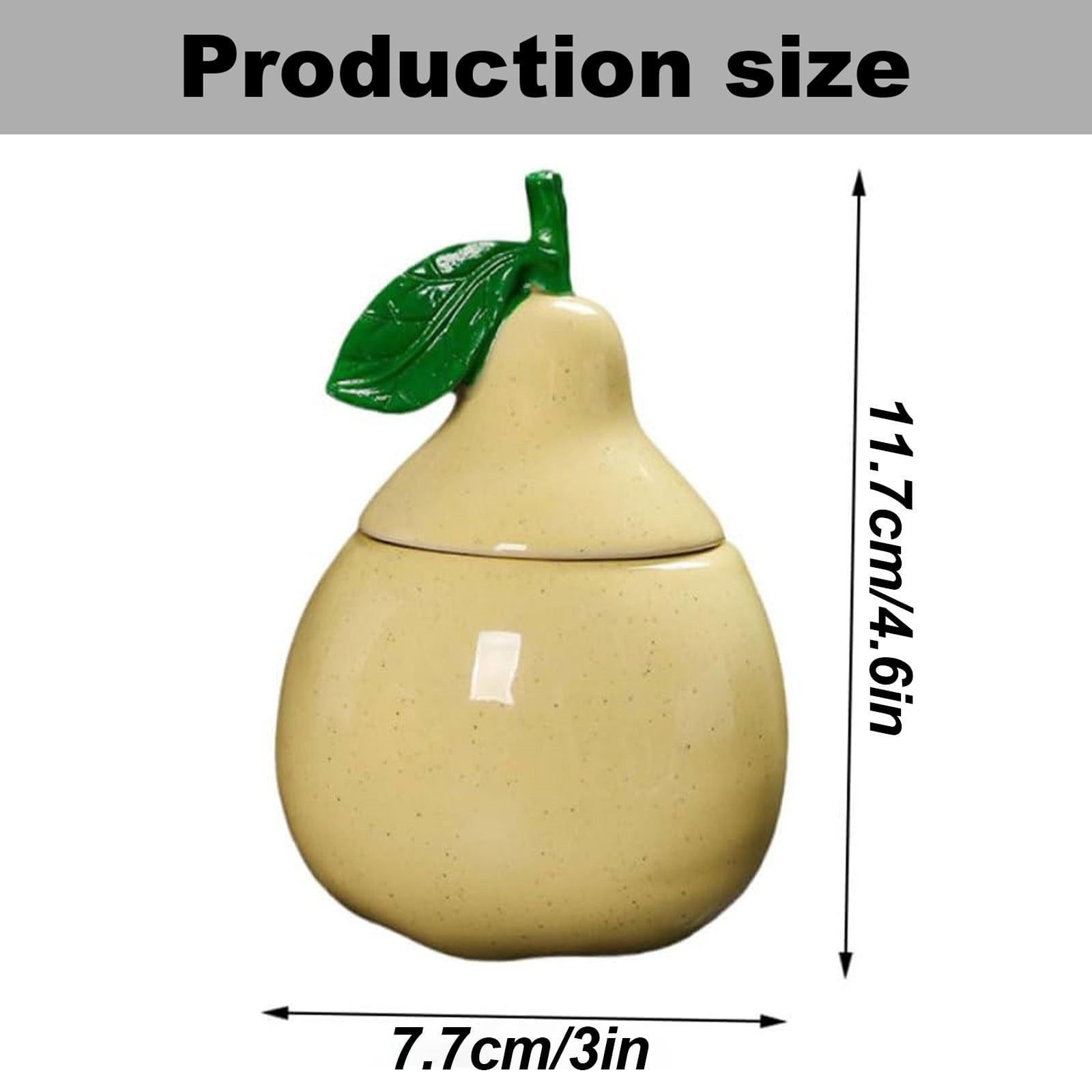 JWDX Glass and Bottle Clearance, Ceramic Pear Shaped Tea Canister with Lid Decorative Jar for Kitchen Airtight Container for Coffee Sugar and Flour Storage for Candy or Tin As shown - Image 4