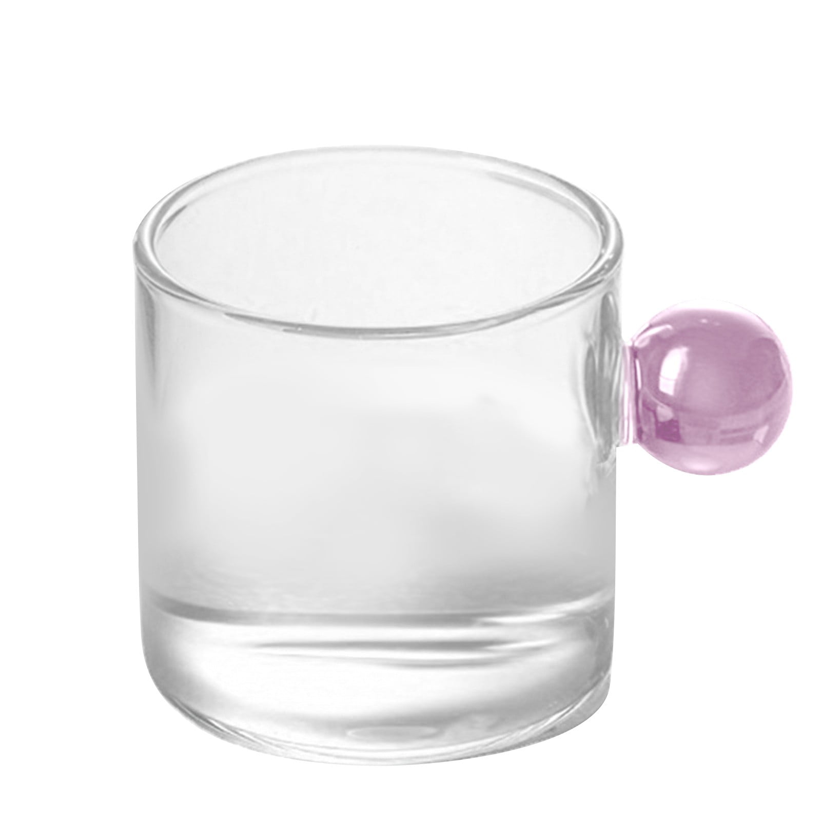 JWDX Glass and Bottle Clearance, Glass Tea Cup Mini Pitcher Milk Creamer Coffee Jar Glass Heatable Pot Saucepan Server Dipping Bowls with Handle Pink - Image 1
