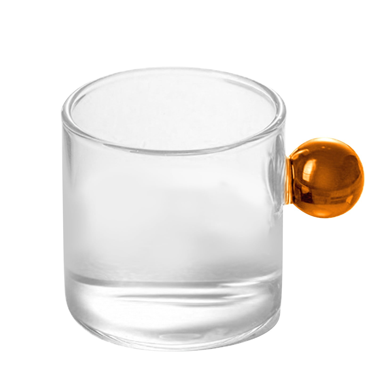 JWDX Glass and Bottle Clearance, Glass Tea Cup Mini Pitcher Milk Creamer Coffee Jar Glass Heatable Pot Saucepan Server Dipping Bowls with Handle Yellow - Image 1