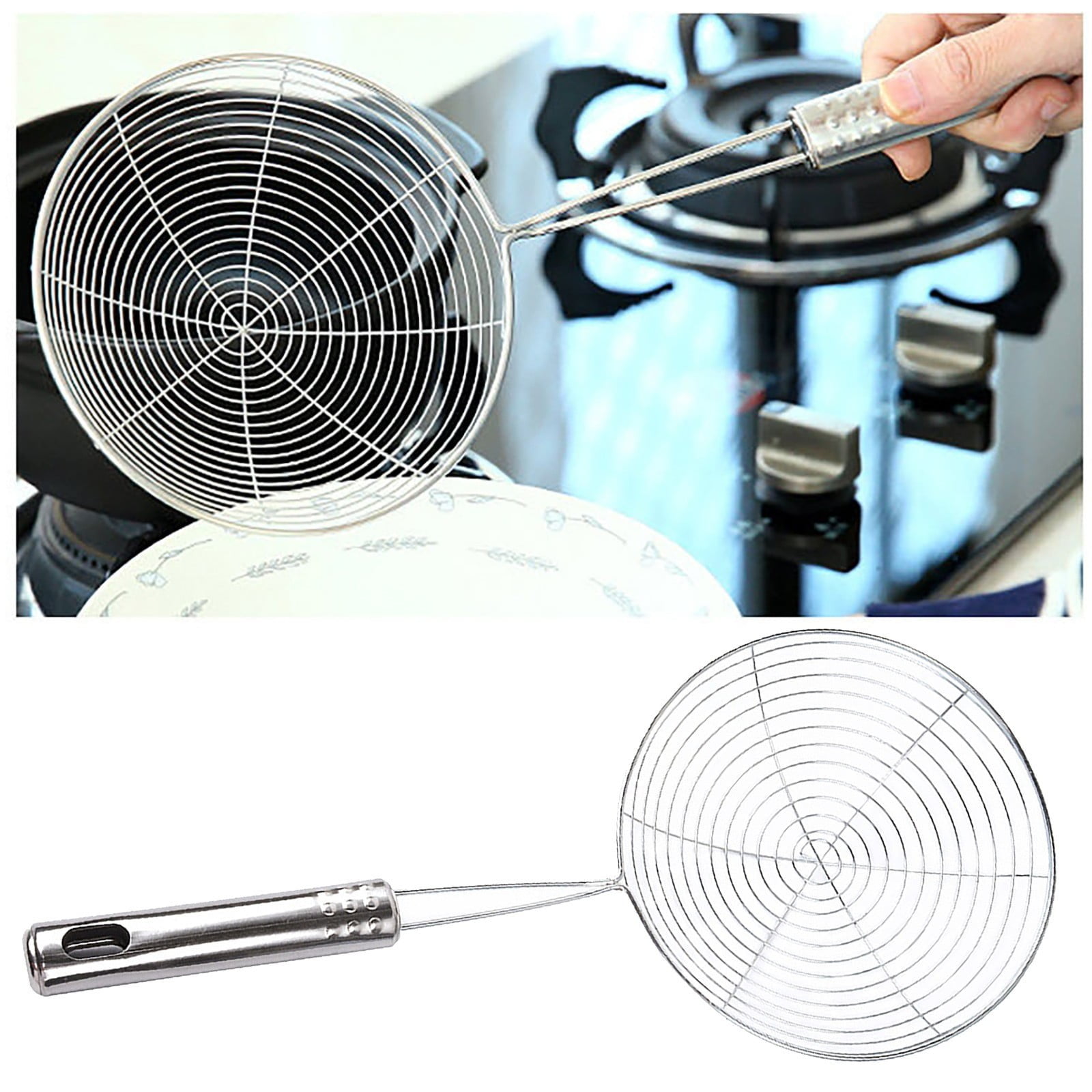 JWDX Strainers Clearance, Stainless Strainer for Cooking and Frying Kitchen Utensils Wire Strainer Pasta Strainer Spoon As shown - Image 3