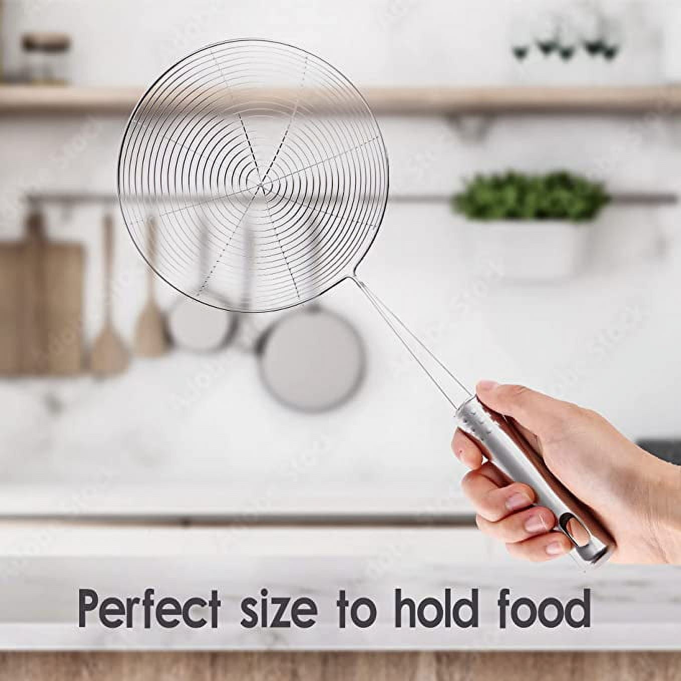 JWDX Strainers Clearance, Stainless Strainer for Cooking and Frying Kitchen Utensils Wire Strainer Pasta Strainer Spoon As shown - Image 7