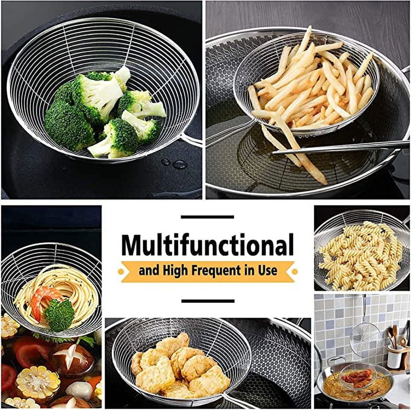 JWDX Strainers Clearance, Stainless Strainer for Cooking and Frying Kitchen Utensils Wire Strainer Pasta Strainer Spoon As shown - Image 8
