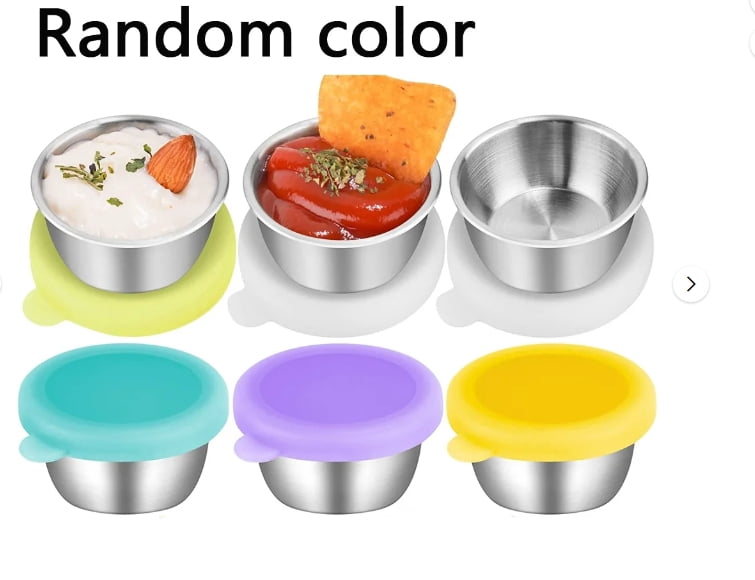 JWDX Food Storage Clearance, 6Set of Covered Container Sealed to Hot Pot Dipping Bowl Small Cup Household Items Reusable Stainless Food Container As shown - Image 2