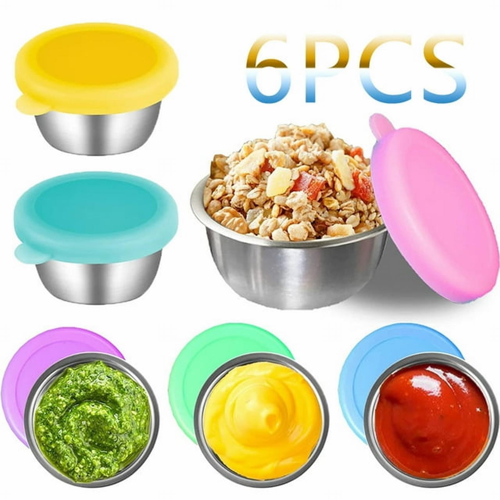 JWDX Food Storage Clearance, 6Set of Covered Container Sealed to Hot Pot Dipping Bowl Small Cup Household Items Reusable Stainless Food Container As shown - Image 3